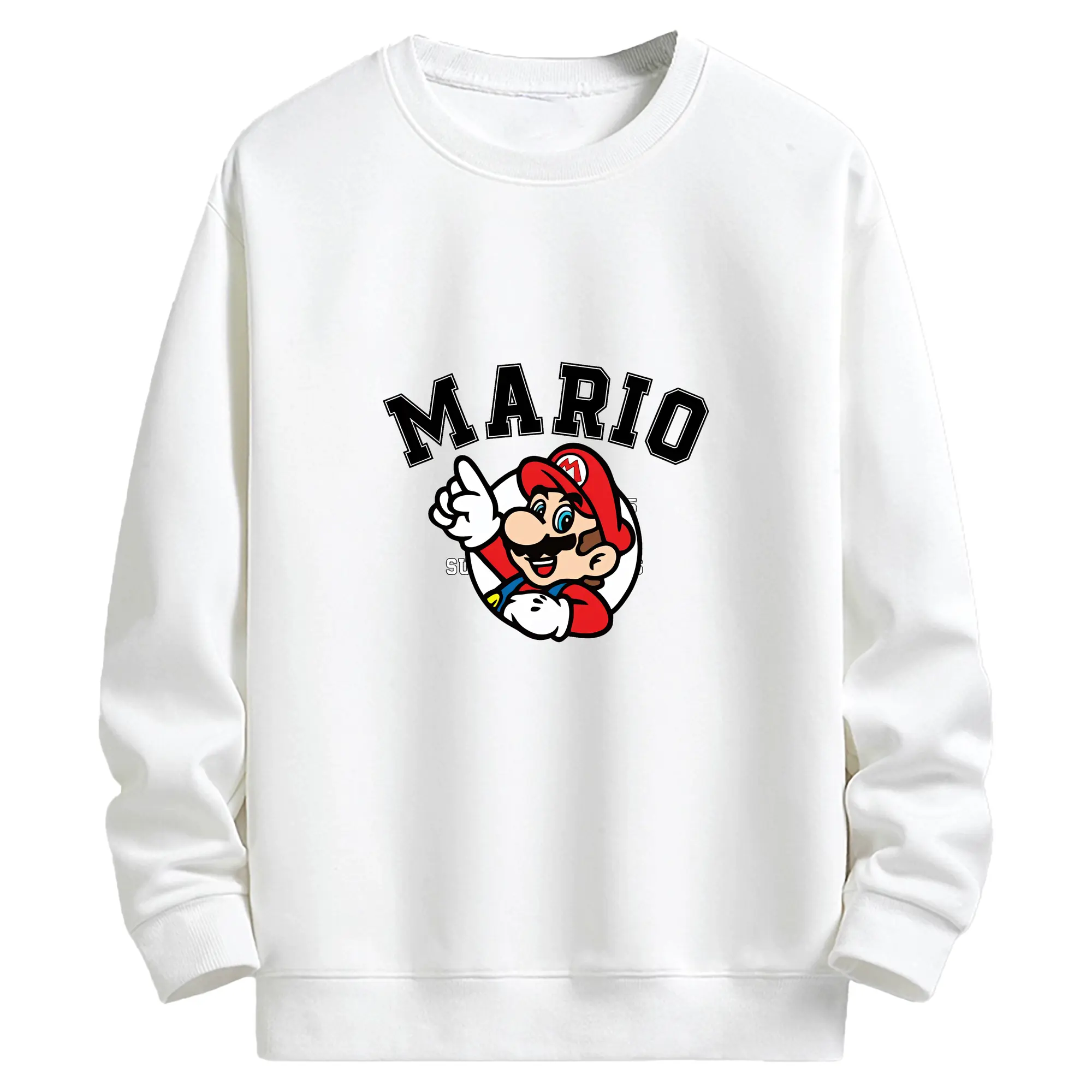 マリオ グッズ マリオ - キッズ クルーネックスウェットシャツ ・ フロントプリント ・ 綿80％ ポリエステル20％ ・ 快適 通学 スポーツ 日常使い お散歩用