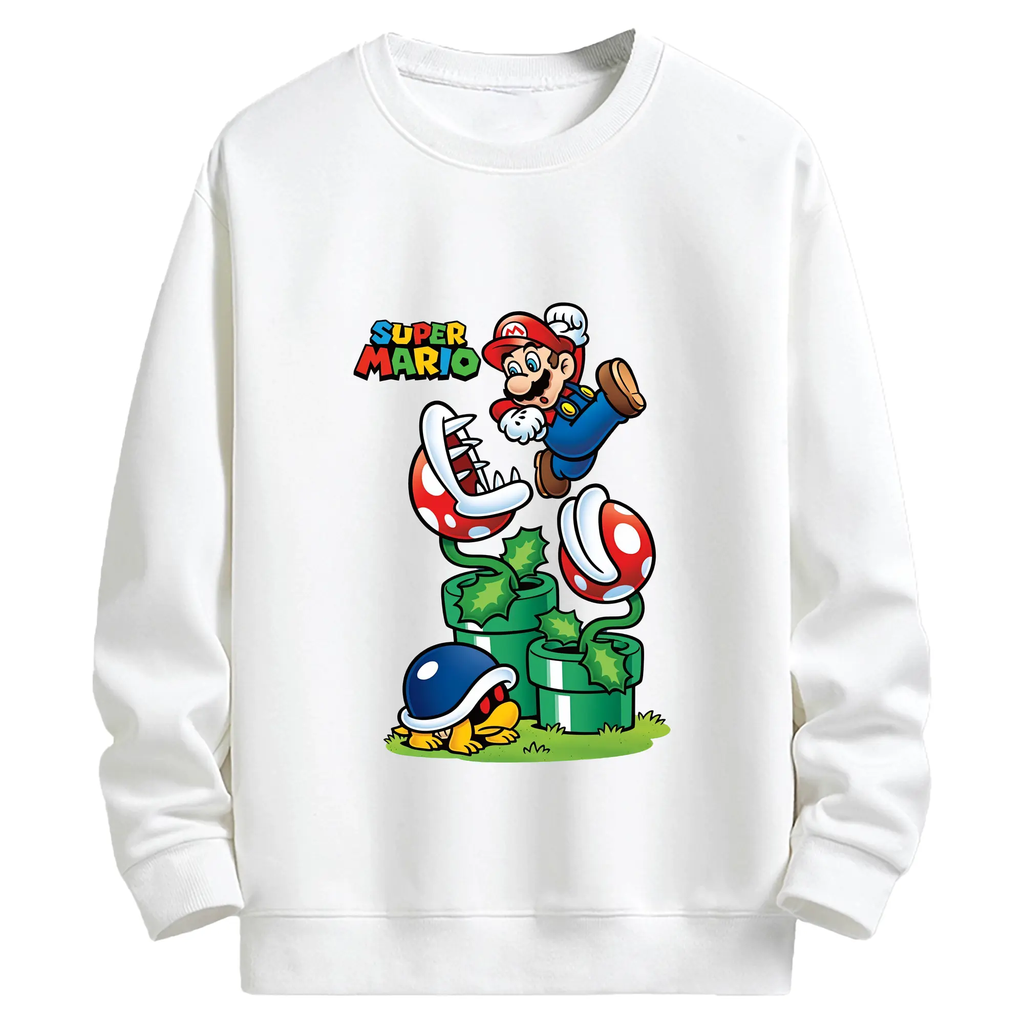 マリオ グッズ マリオ - キッズ クルーネックスウェットシャツ ・ フロントプリント ・ 綿80％ ポリエステル20％ ・ 快適 通学 スポーツ 日常使い お散歩用