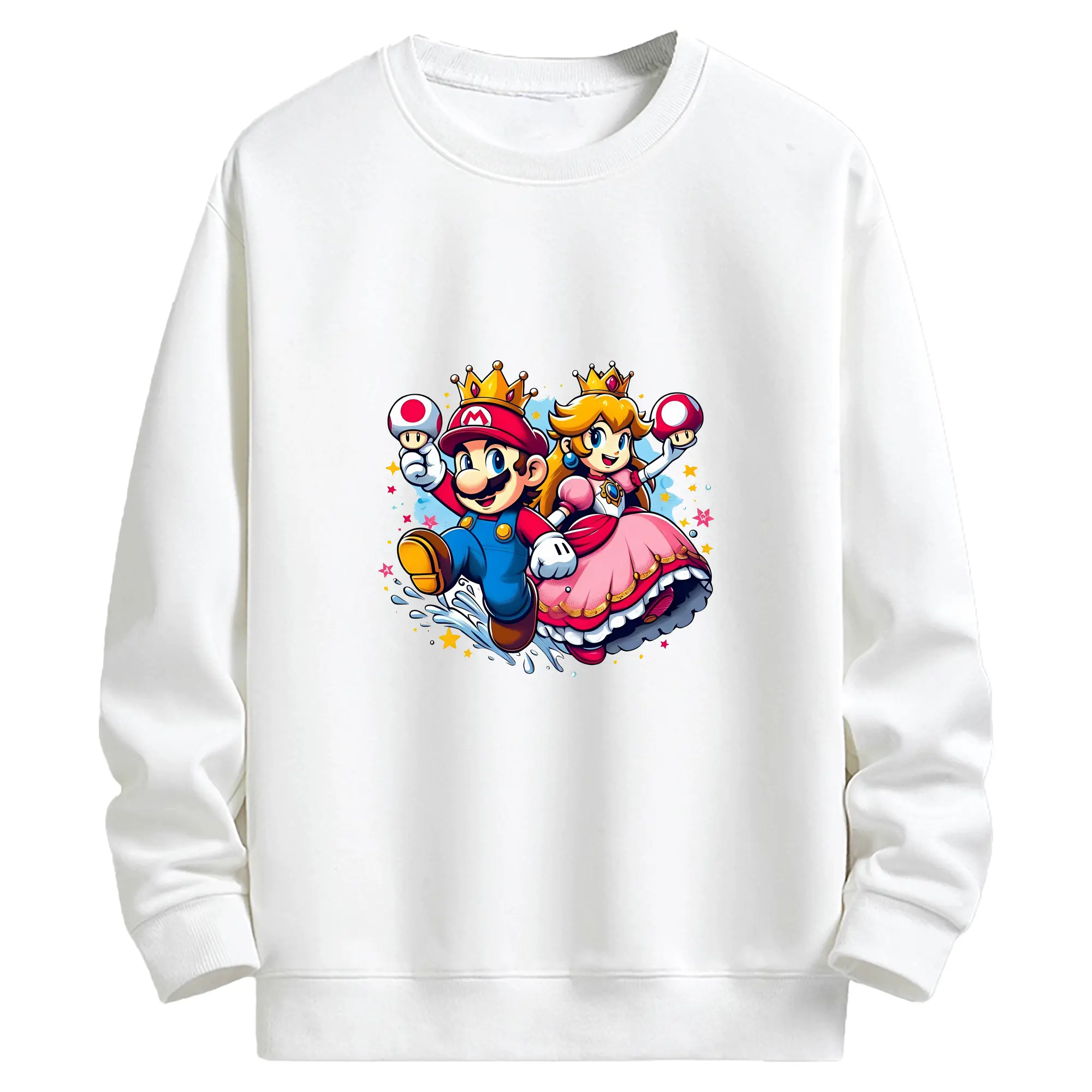 マリオ グッズ マリオ - キッズ クルーネックスウェットシャツ ・ フロントプリント ・ 綿80％ ポリエステル20％ ・ 快適 通学 スポーツ 日常使い お散歩用