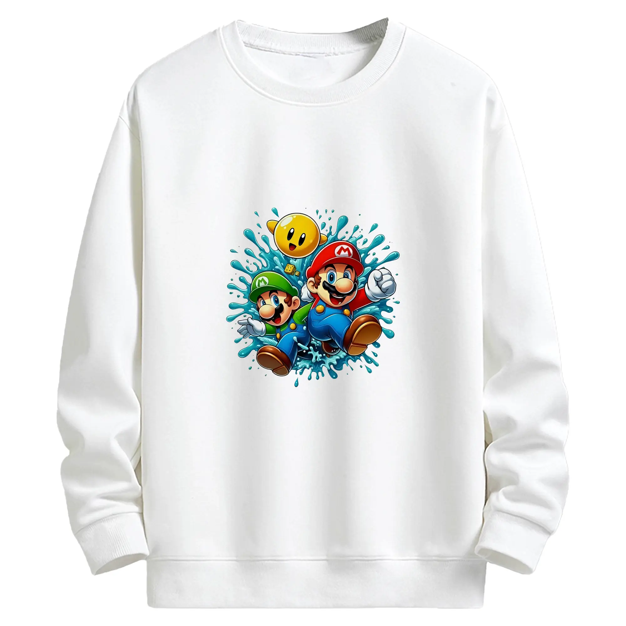 マリオ グッズ マリオ - キッズ クルーネックスウェットシャツ ・ フロントプリント ・ 綿80％ ポリエステル20％ ・ 快適 通学 スポーツ 日常使い お散歩用