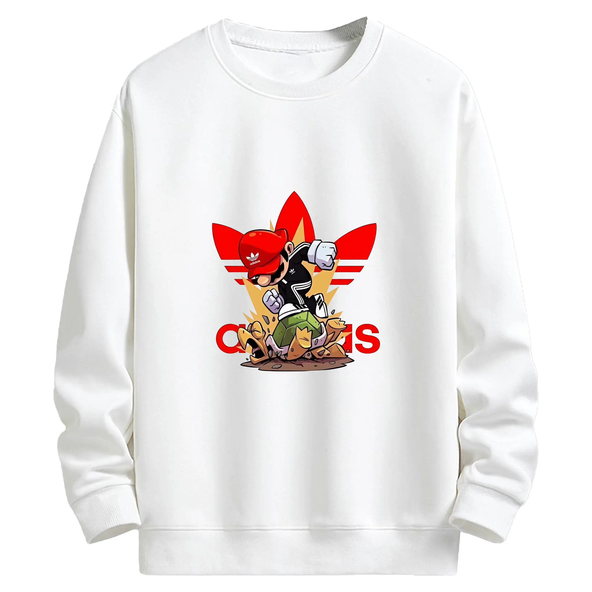 マリオ グッズ マリオ - キッズ クルーネックスウェットシャツ ・ フロントプリント ・ 綿80％ ポリエステル20％ ・ 快適 通学 スポーツ 日常使い お散歩用