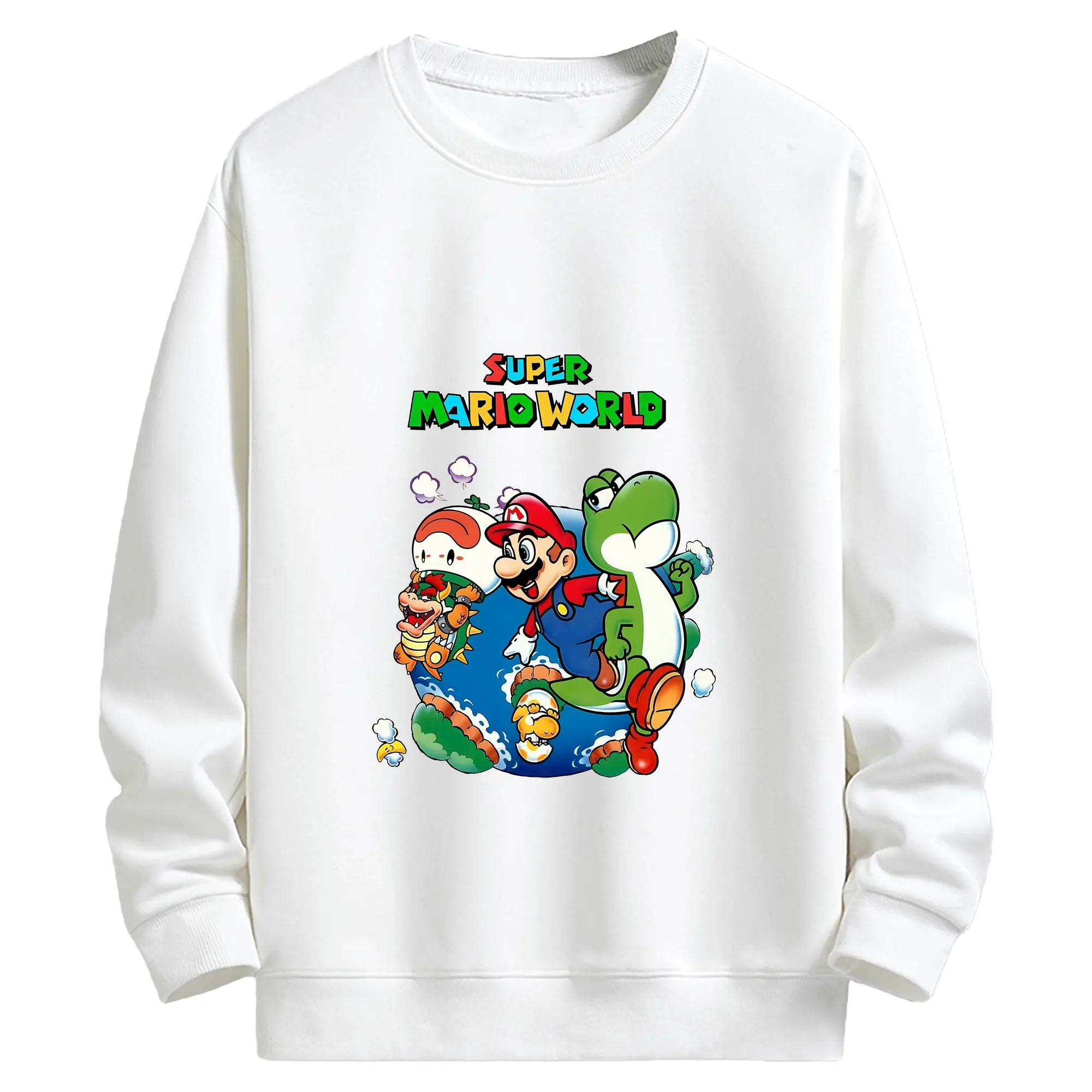 マリオ グッズ マリオ - キッズ クルーネックスウェットシャツ ・ フロントプリント ・ 綿80％ ポリエステル20％ ・ 快適 通学 スポーツ 日常使い お散歩用