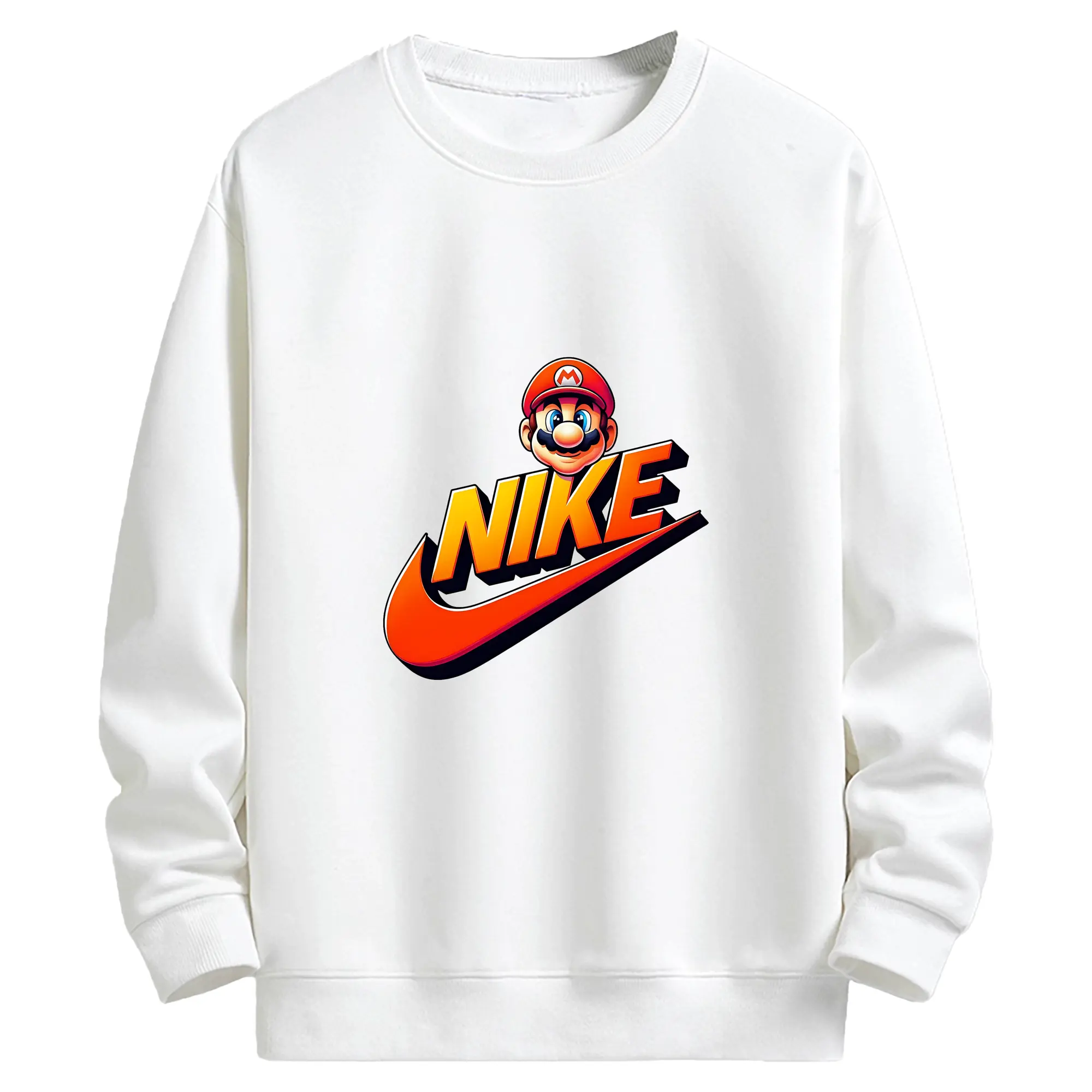 マリオ グッズ マリオ - キッズ クルーネックスウェットシャツ ・ フロントプリント ・ 綿80％ ポリエステル20％ ・ 快適 通学 スポーツ 日常使い お散歩用