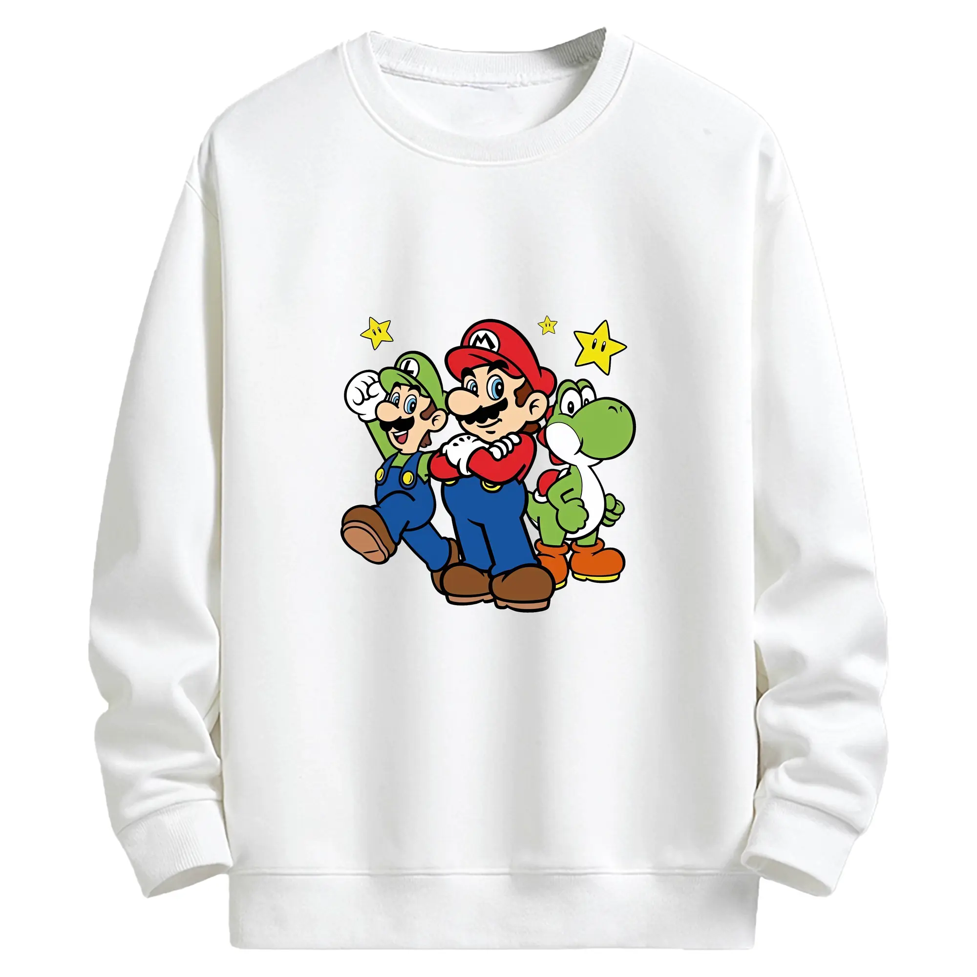 マリオ グッズ マリオ - キッズ クルーネックスウェットシャツ ・ フロントプリント ・ 綿80％ ポリエステル20％ ・ 快適 通学 スポーツ 日常使い お散歩用