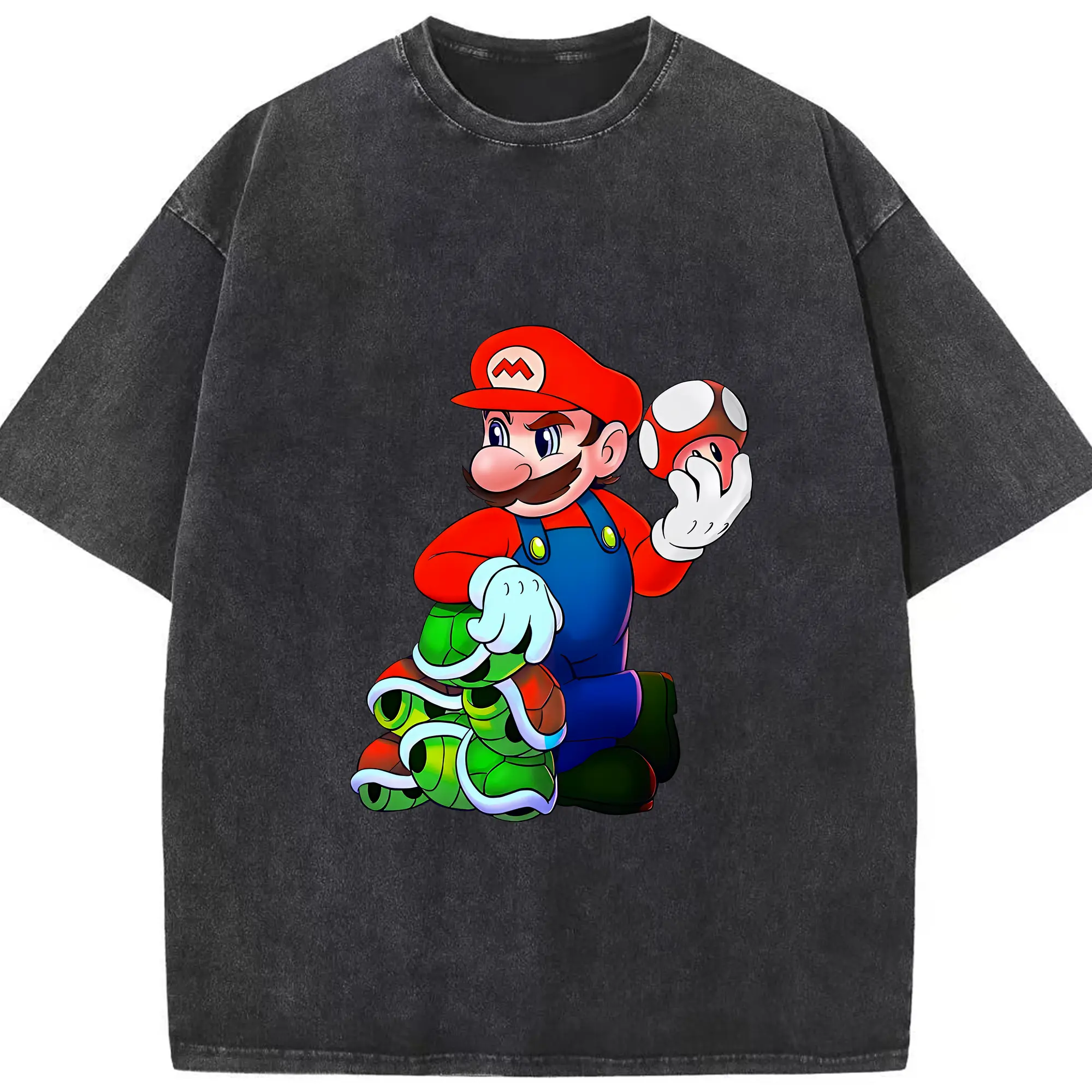 マリオ グッズ マリオ - 綿100％ ヴィンテージ風 半袖Tシャツ ・ フロントプリント ・ 柔らか肌触り ・ 通気性 快適 ・ スポーツ カジュアル 外出用