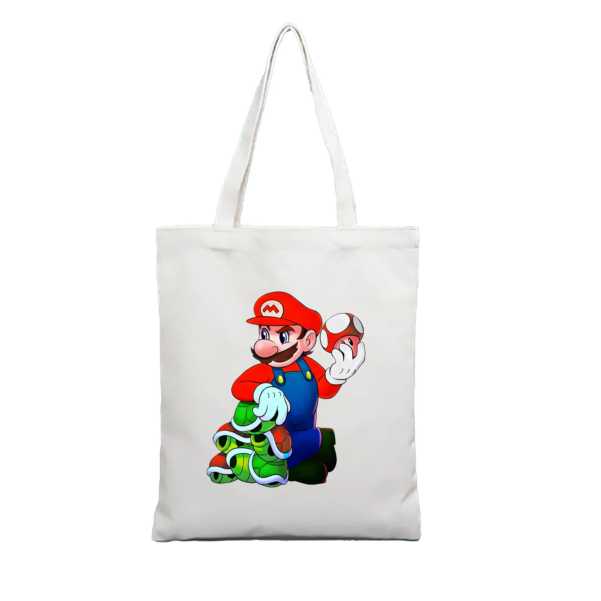 マリオ グッズ マリオ - 縦型キャンバス手提げバッグ（トートバッグ） ・ キャンバス素材 ・ ショッピング用 ・ 軽量 丈夫 お手入れ簡単