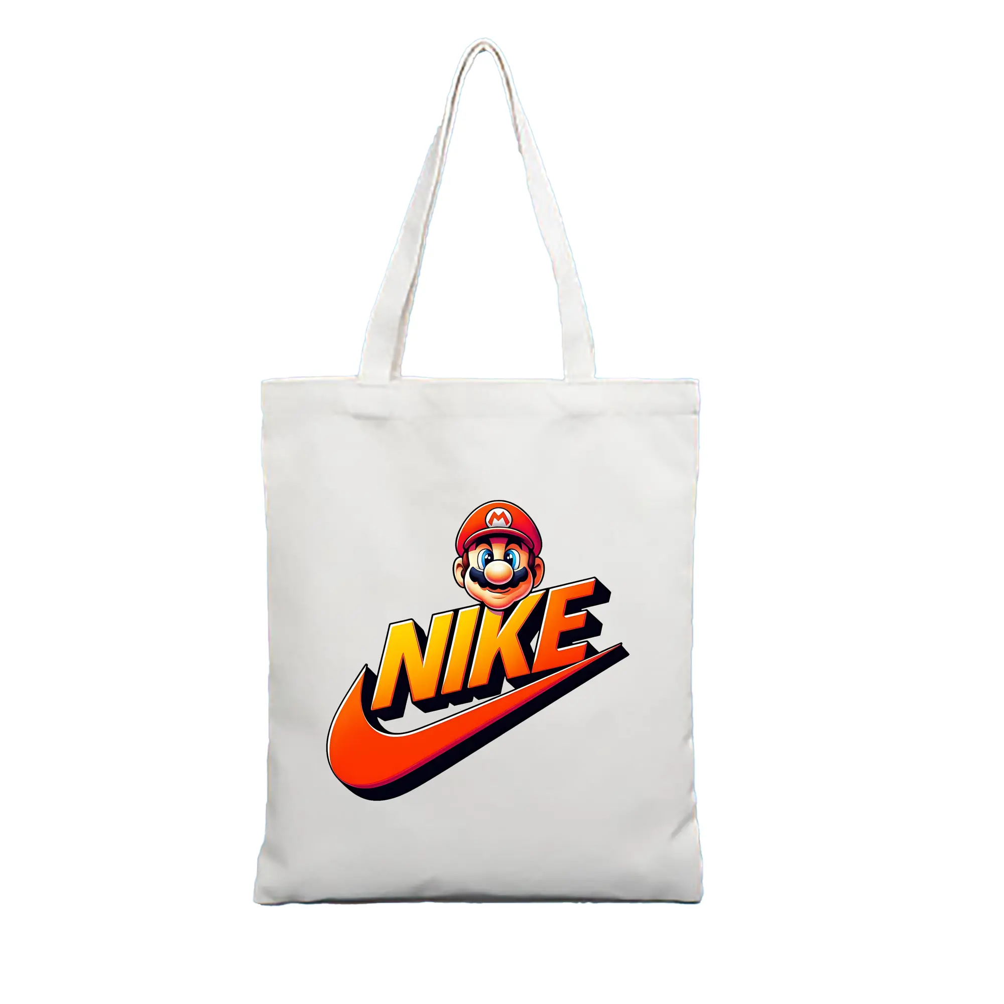 マリオ グッズ マリオ - 縦型キャンバス手提げバッグ（トートバッグ） ・ キャンバス素材 ・ ショッピング用 ・ 軽量 丈夫 お手入れ簡単