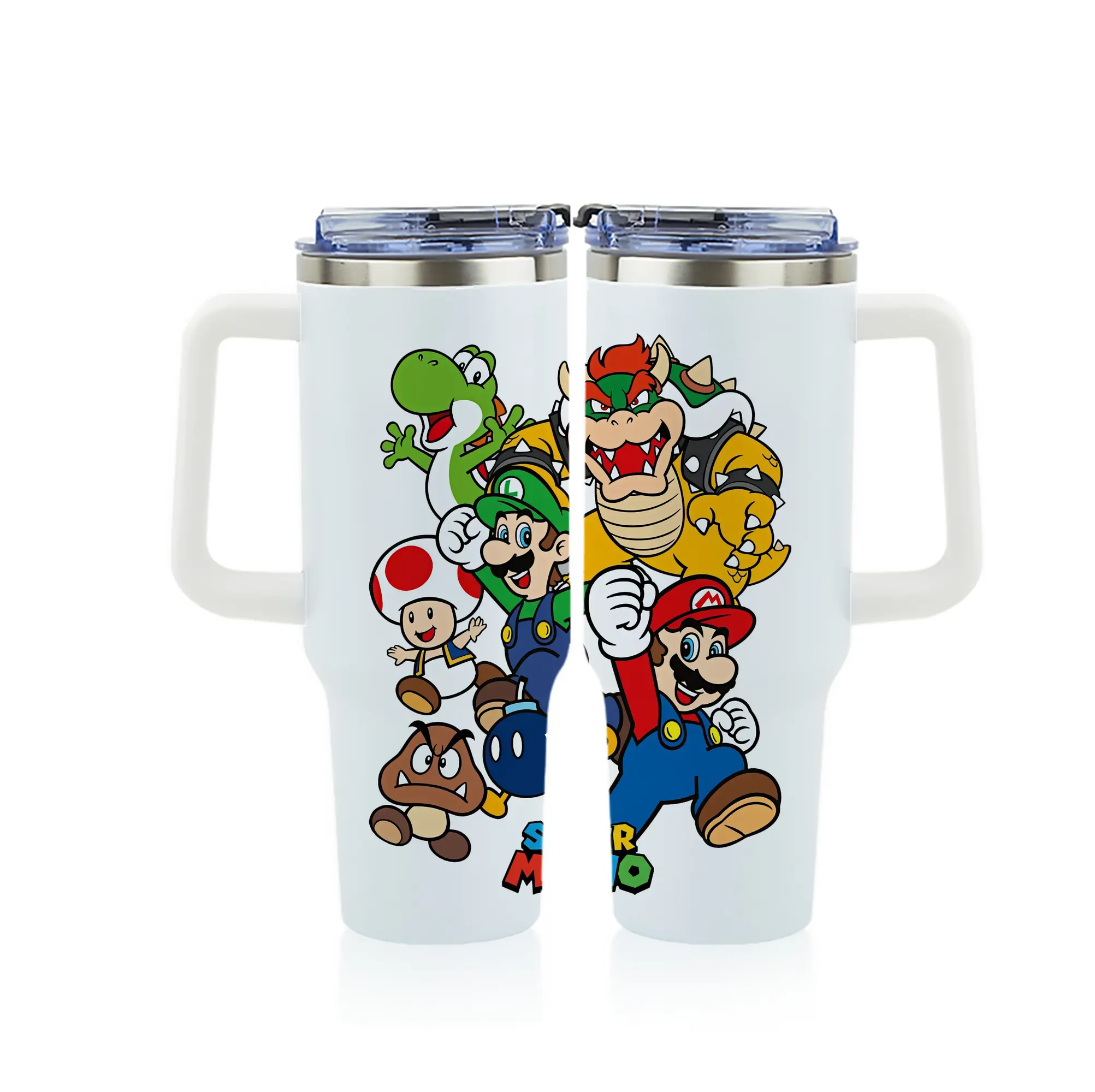 マリオ グッズ ルイージ - 1200mL フルプリント車用タンブラー ・ 304ステンレス 内側 ・ 201ステンレス 外側 ・ 保温 保冷 ・ 通勤 ドライブ アウトドア用