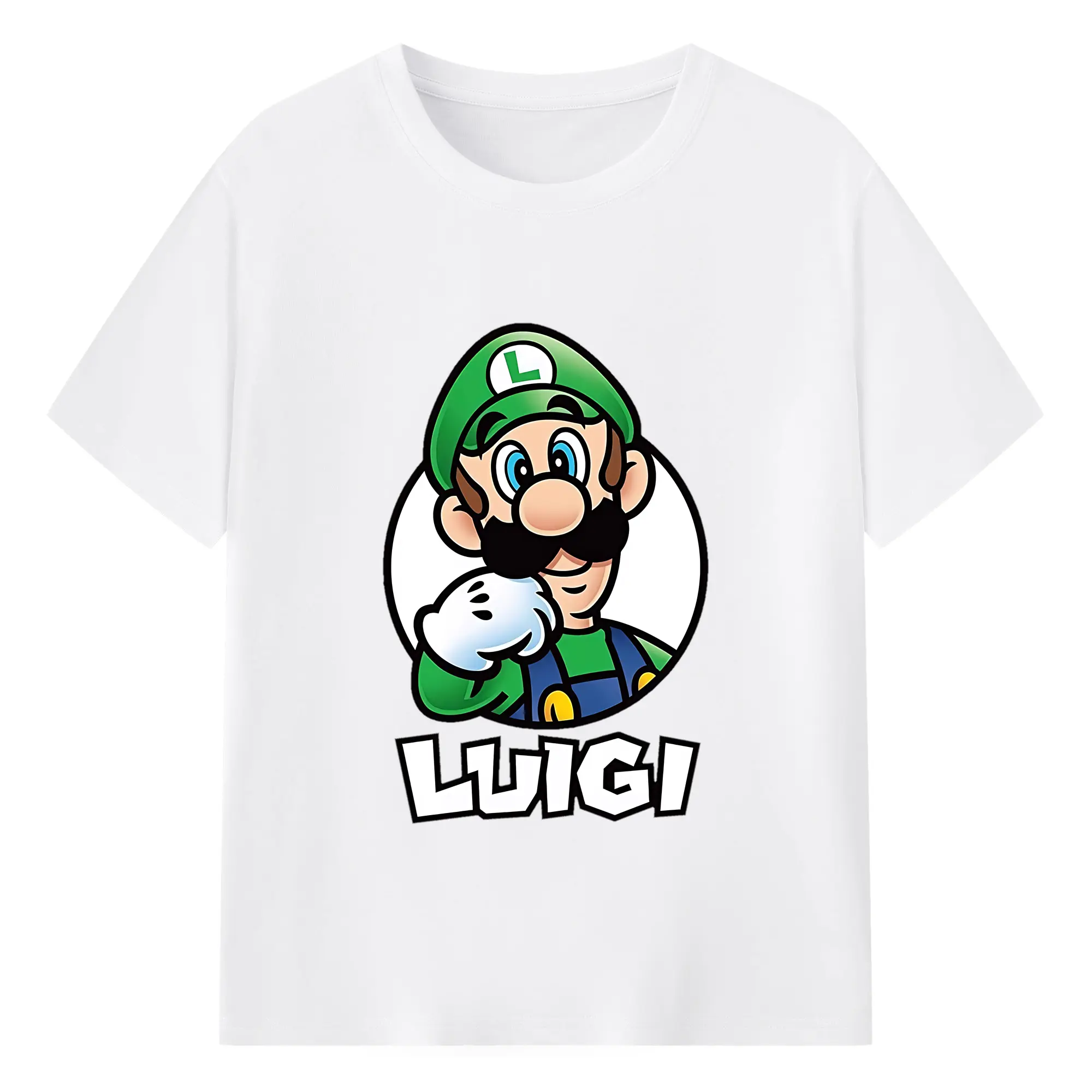 マリオ グッズ ルイージ - 綿100％ 半袖Tシャツ ・ フロントプリント ・ 快適 通気性 ・ 日常使い 散歩 スポーツ用