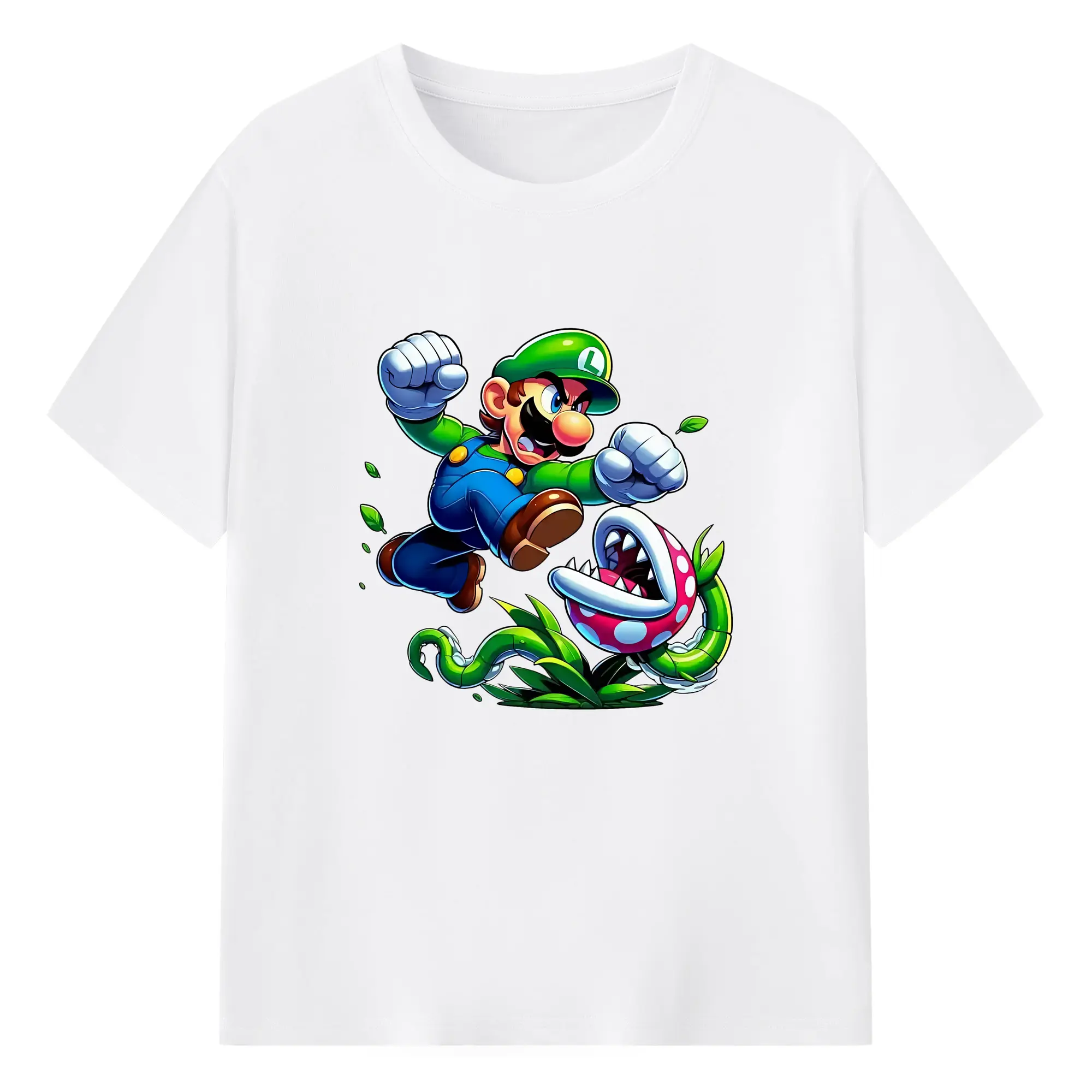 マリオ グッズ ルイージ - 綿100％ 半袖Tシャツ ・ フロントプリント ・ 快適 通気性 ・ 日常使い 散歩 スポーツ用