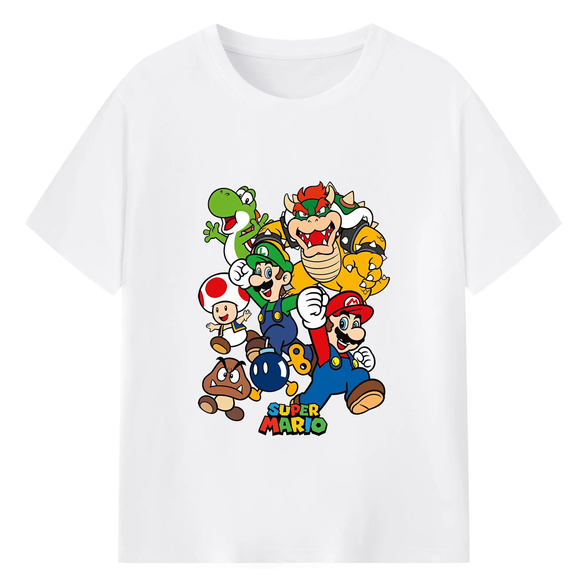 マリオ グッズ ルイージ - 綿100％ 半袖Tシャツ ・ フロントプリント ・ 快適 通気性 ・ 日常使い 散歩 スポーツ用