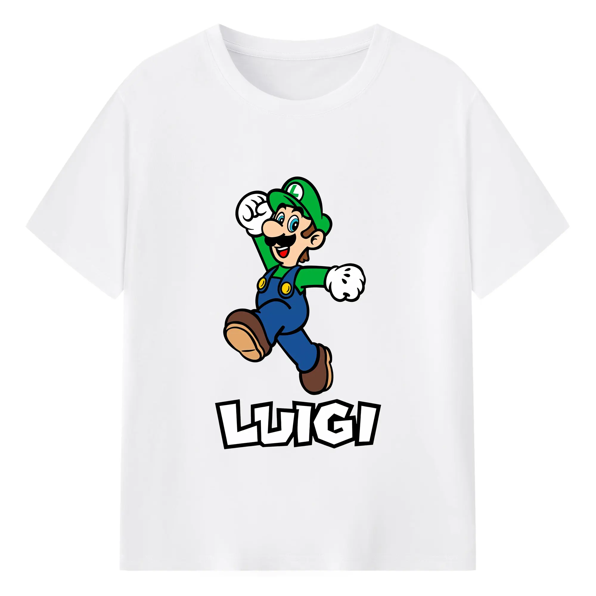 マリオ グッズ ルイージ - 綿100％ 半袖Tシャツ ・ フロントプリント ・ 快適 通気性 ・ 日常使い 散歩 スポーツ用