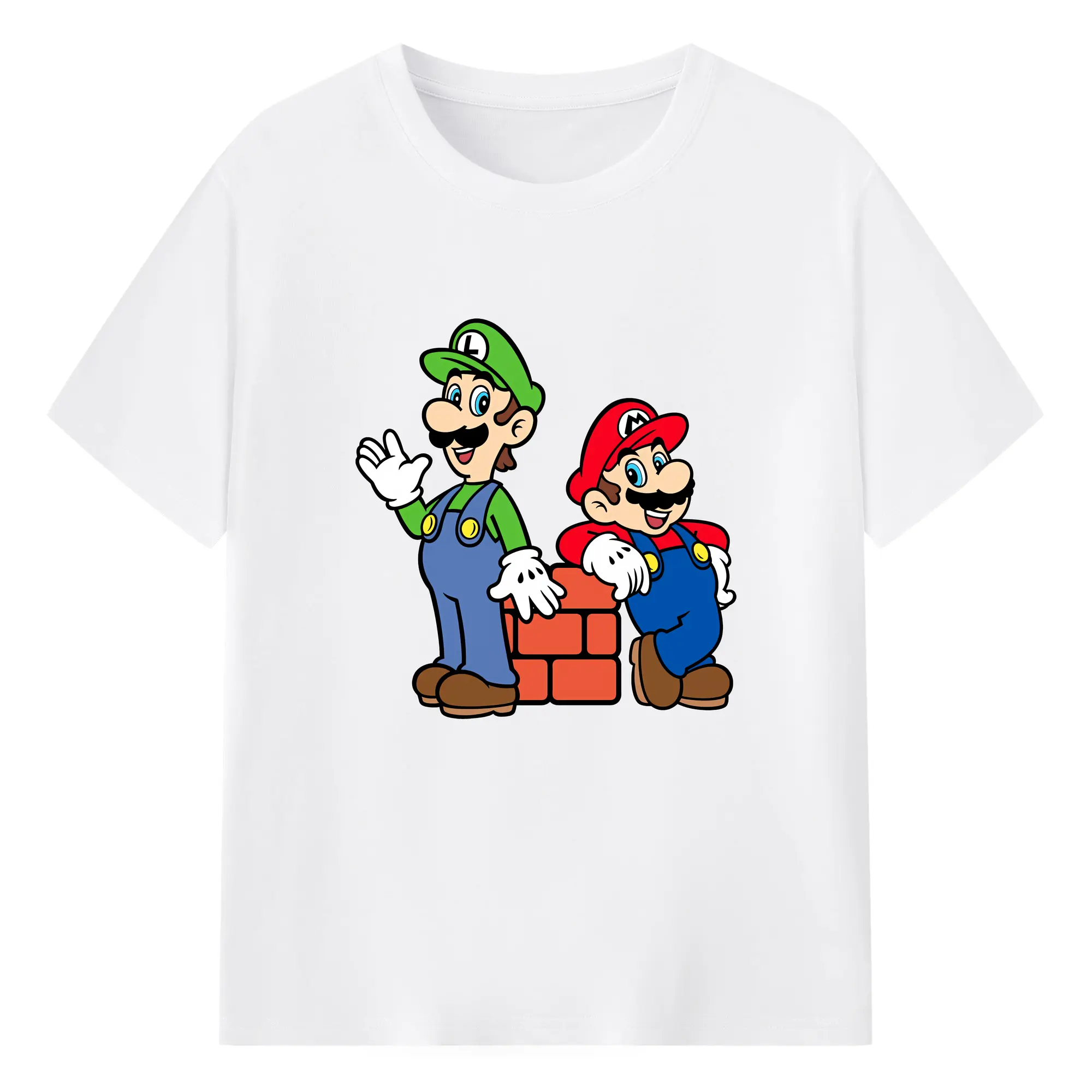 マリオ グッズ ルイージ - 綿100％ 半袖Tシャツ ・ フロントプリント ・ 快適 通気性 ・ 日常使い 散歩 スポーツ用