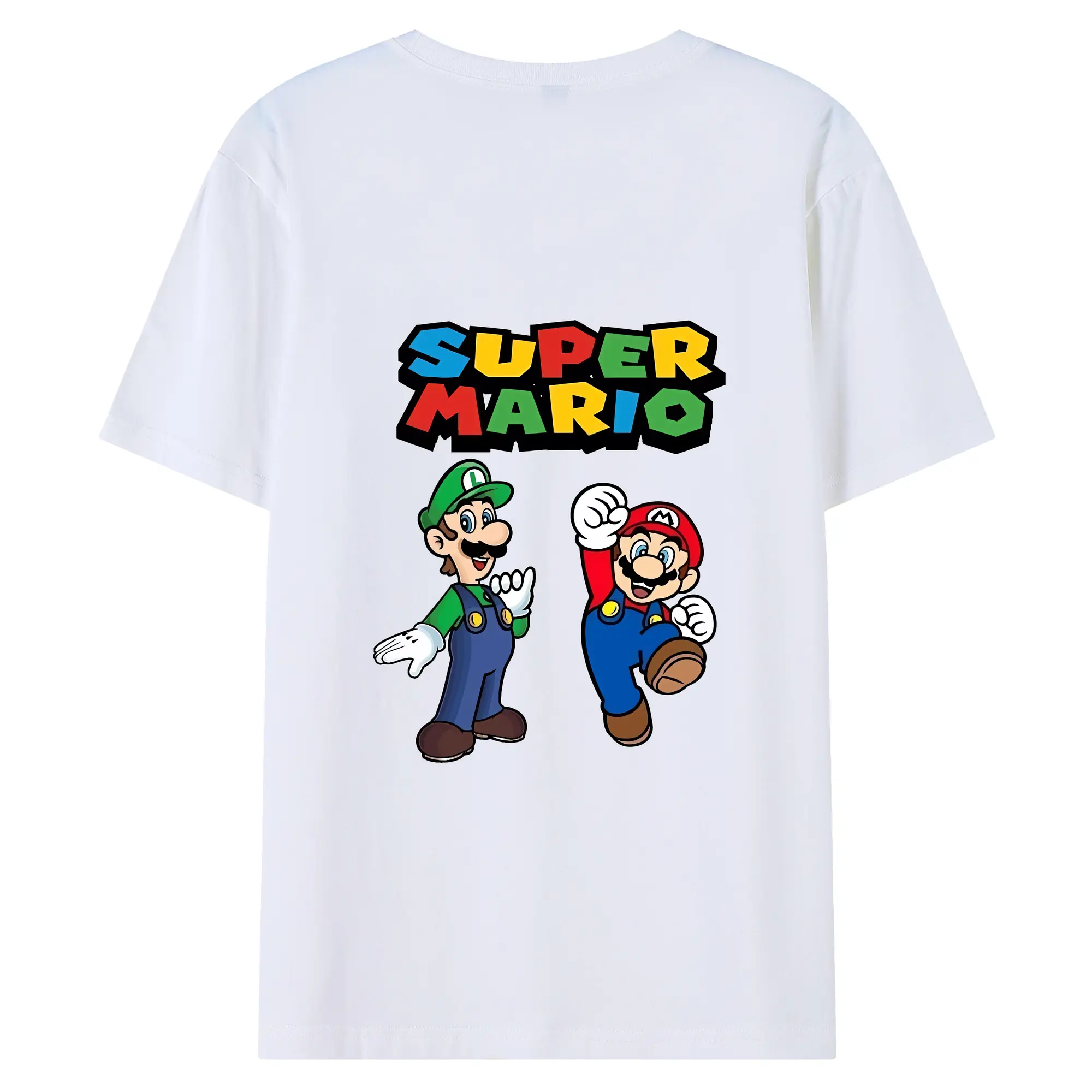 マリオ グッズ ルイージ - 綿100％ 半袖Tシャツ ・ バックプリント ・ 快適 通気性 ・ 日常使い 散歩 スポーツ用