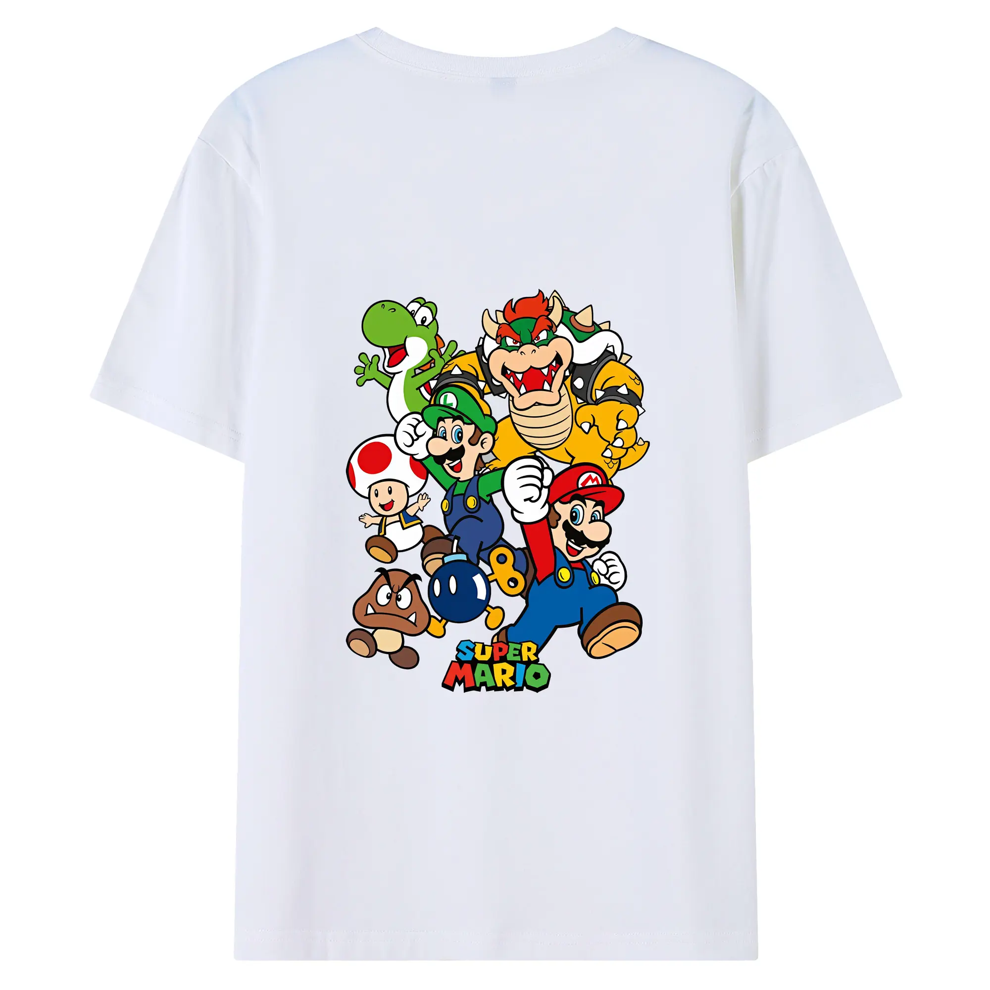 マリオ グッズ ルイージ - 綿100％ 半袖Tシャツ ・ バックプリント ・ 快適 通気性 ・ 日常使い 散歩 スポーツ用