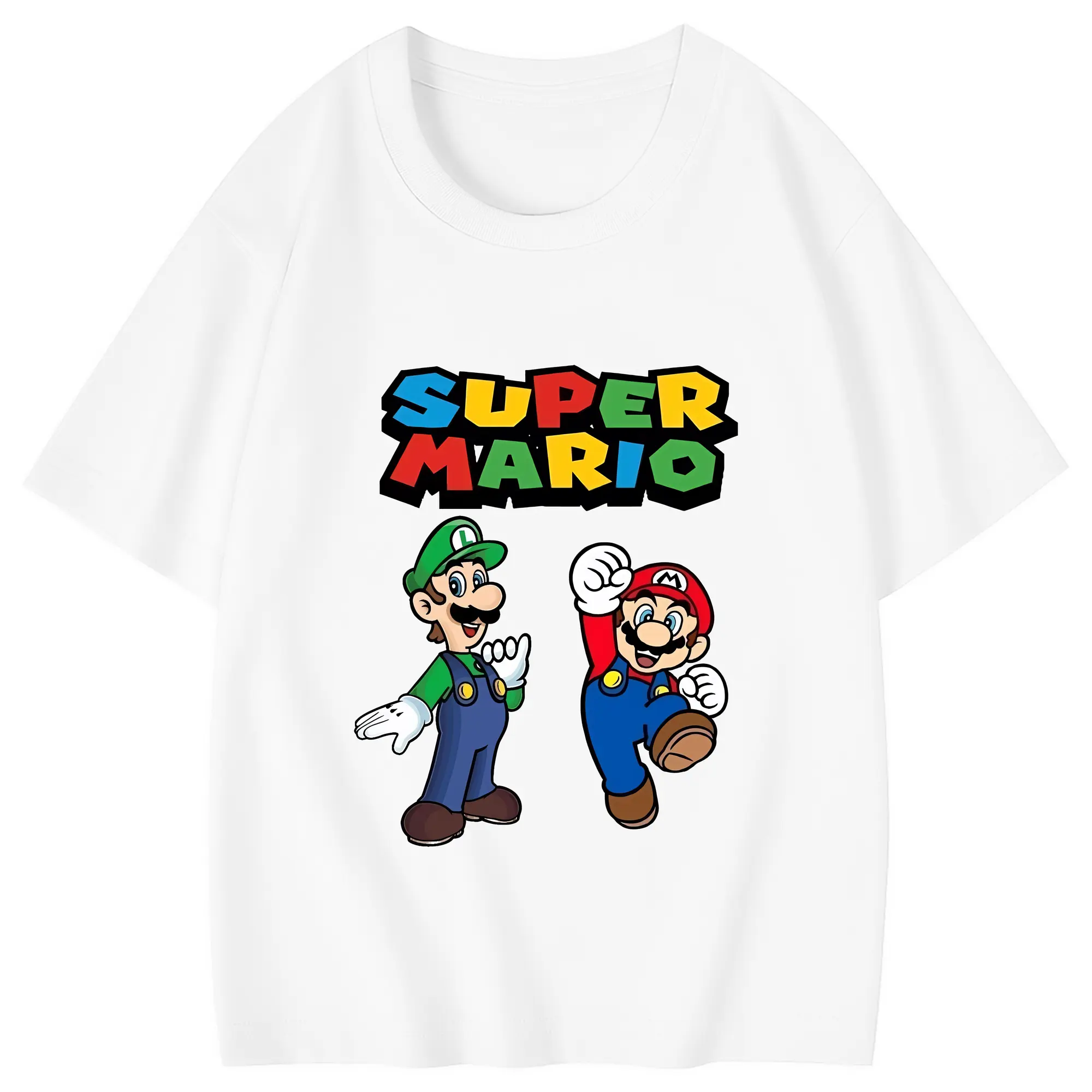 マリオ グッズ ルイージ - 綿100％ キッズTシャツ ・ フロントプリント ・ 快適 通気性 ・ スポーツ カジュアル 散歩用