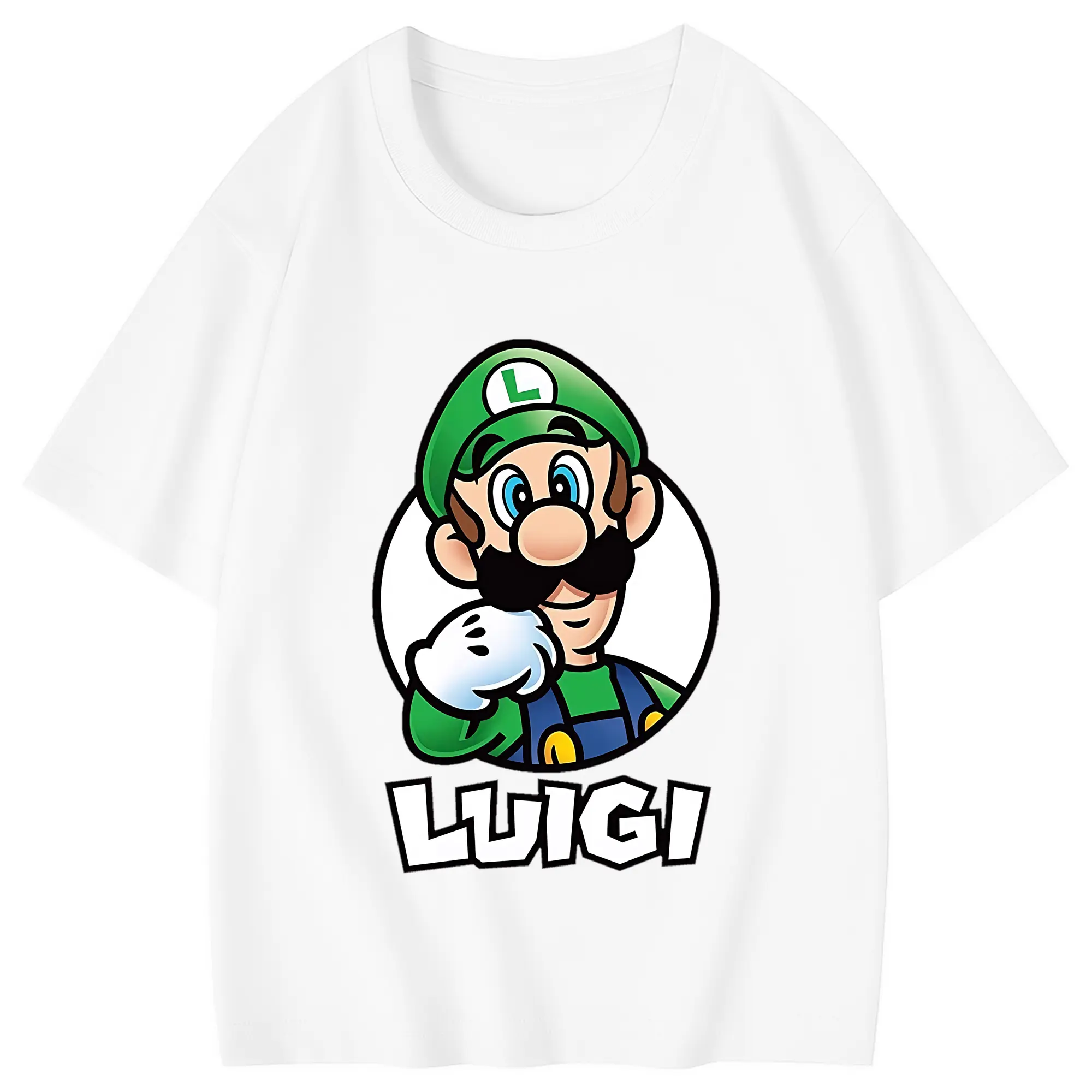 マリオ グッズ ルイージ - 綿100％ キッズTシャツ ・ フロントプリント ・ 快適 通気性 ・ スポーツ カジュアル 散歩用