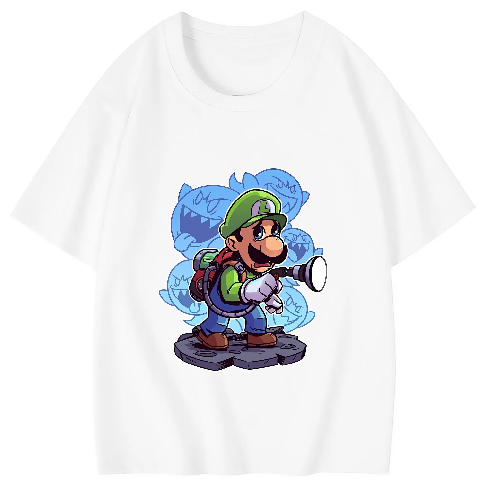 マリオ グッズ ルイージ - 綿100％ キッズTシャツ ・ フロントプリント ・ 快適 通気性 ・ スポーツ カジュアル 散歩用