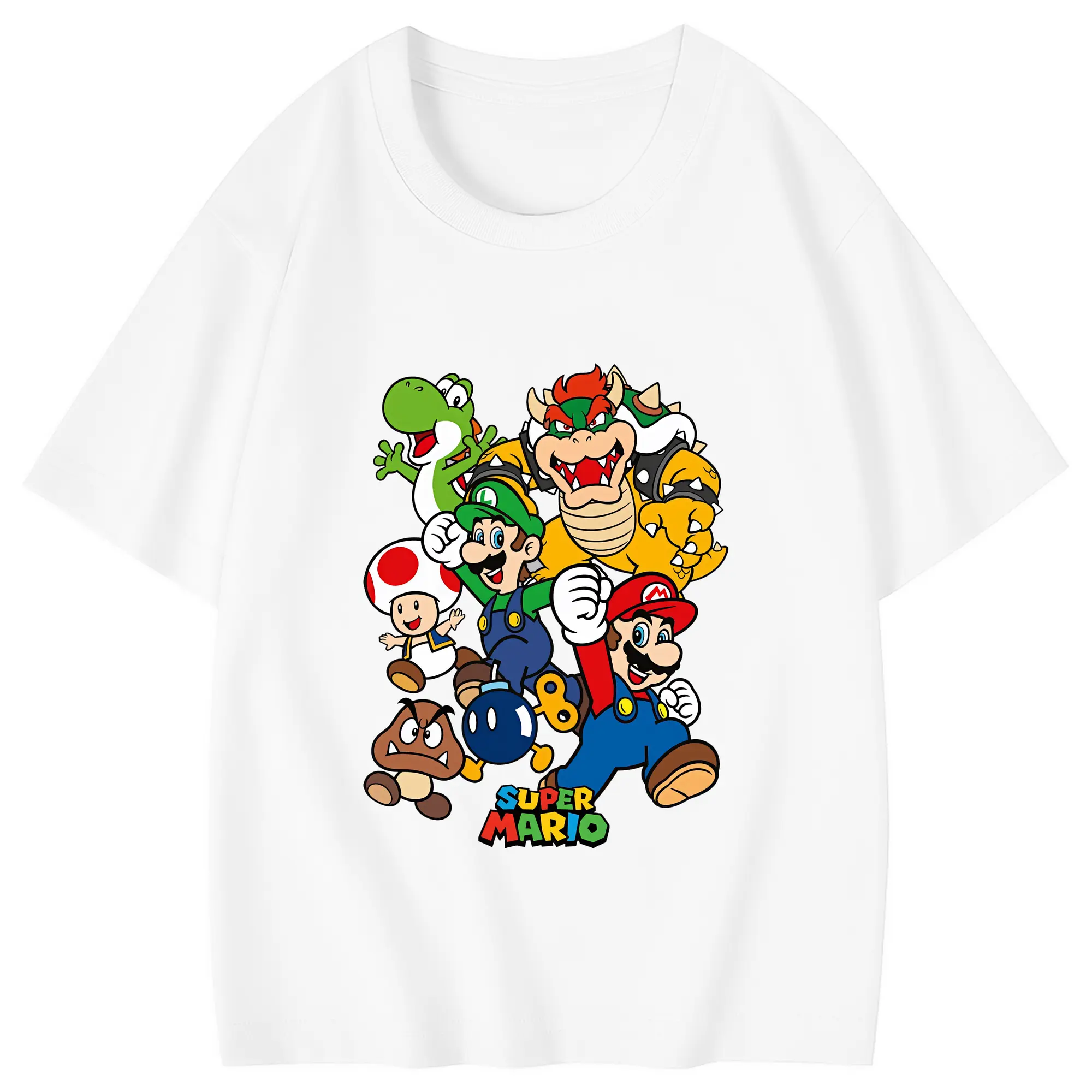 マリオ グッズ ルイージ - 綿100％ キッズTシャツ ・ フロントプリント ・ 快適 通気性 ・ スポーツ カジュアル 散歩用