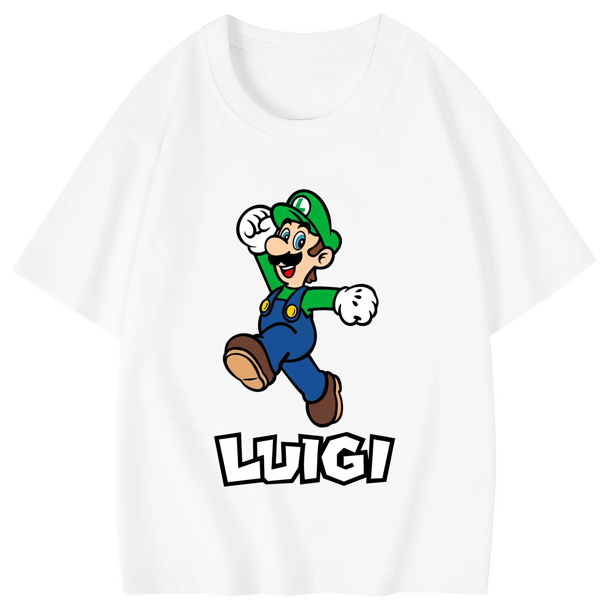 マリオ グッズ ルイージ - 綿100％ キッズTシャツ ・ フロントプリント ・ 快適 通気性 ・ スポーツ カジュアル 散歩用