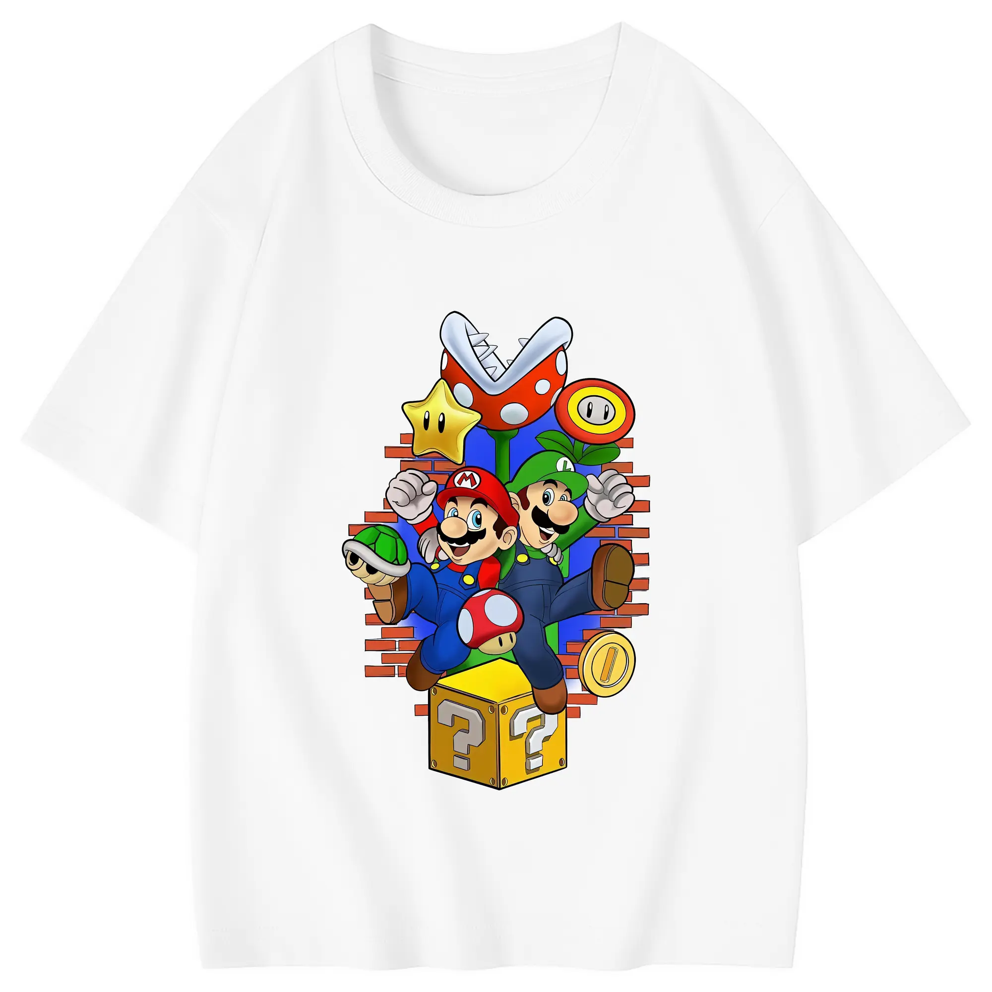 マリオ グッズ ルイージ - 綿100％ キッズTシャツ ・ フロントプリント ・ 快適 通気性 ・ スポーツ カジュアル 散歩用