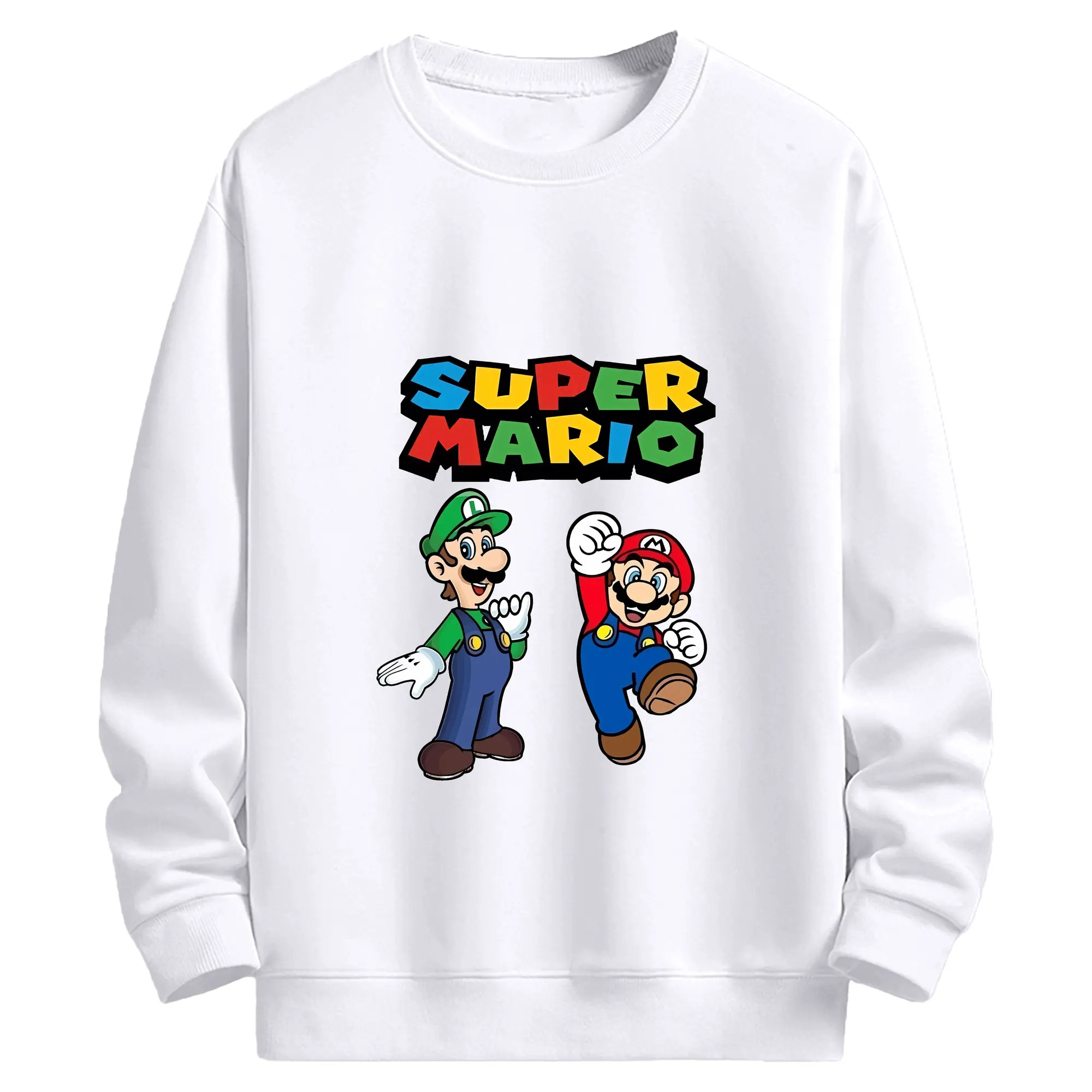 マリオ グッズ ルイージ - 高品質 クルーネック スウェット ・ コットン59％ ポリエステル41％ ・ ユニセックス 長袖 トレーナー ・ カジュアル デイリー スポーツ 散歩用