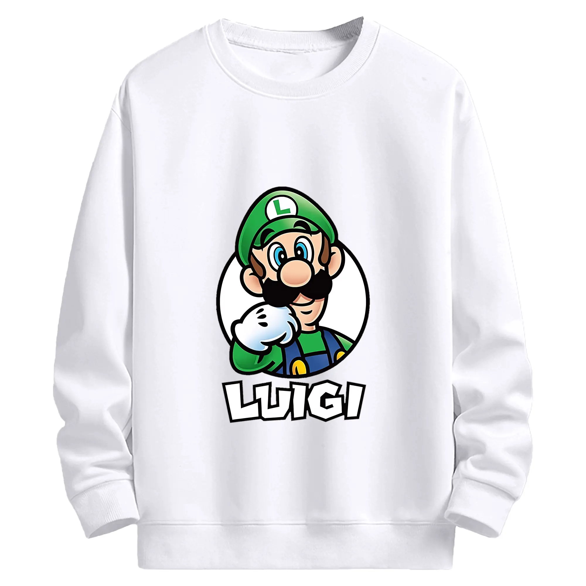 マリオ グッズ ルイージ - 高品質 クルーネック スウェット ・ コットン59％ ポリエステル41％ ・ ユニセックス 長袖 トレーナー ・ カジュアル デイリー スポーツ 散歩用