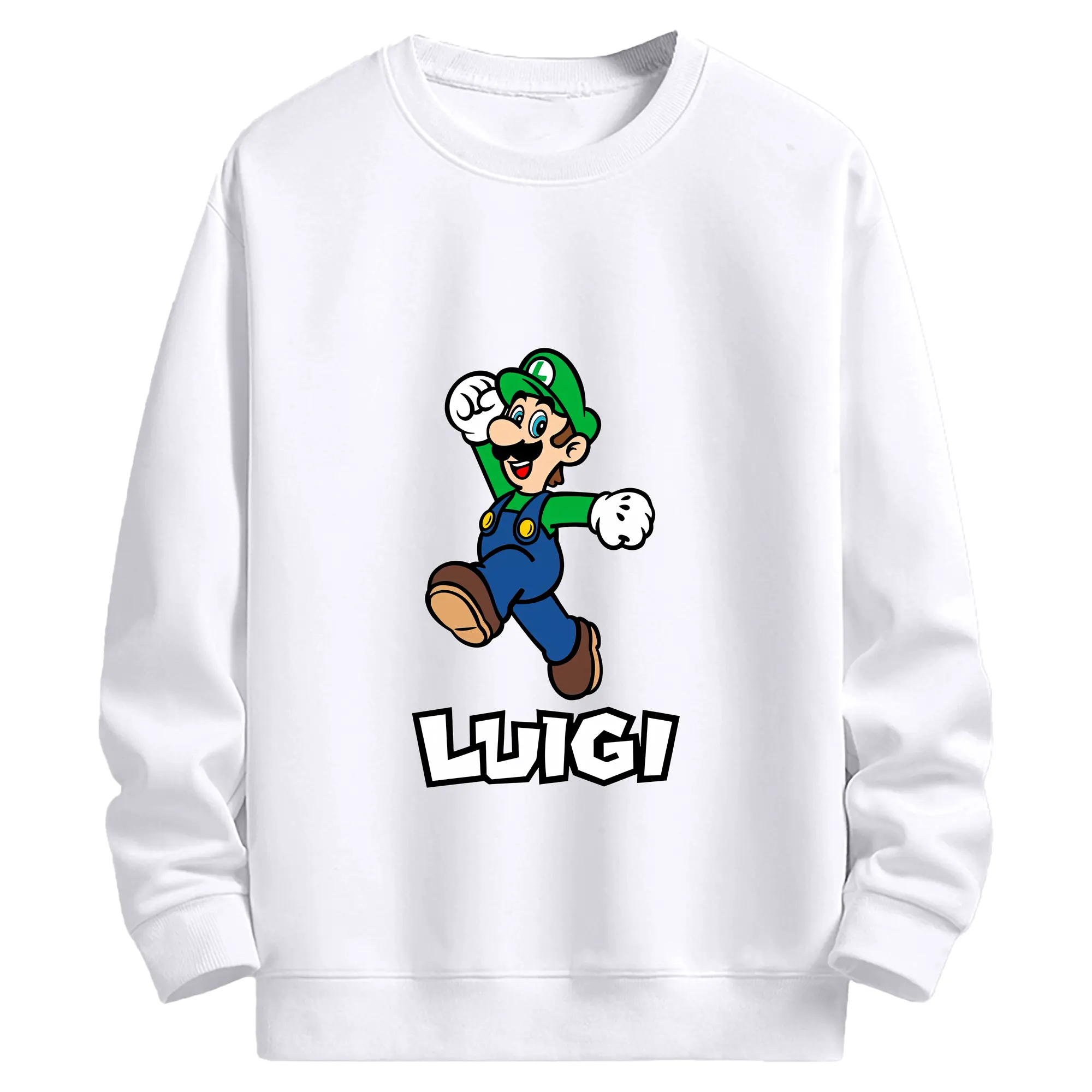 マリオ グッズ ルイージ - 高品質 クルーネック スウェット ・ コットン59％ ポリエステル41％ ・ ユニセックス 長袖 トレーナー ・ カジュアル デイリー スポーツ 散歩用