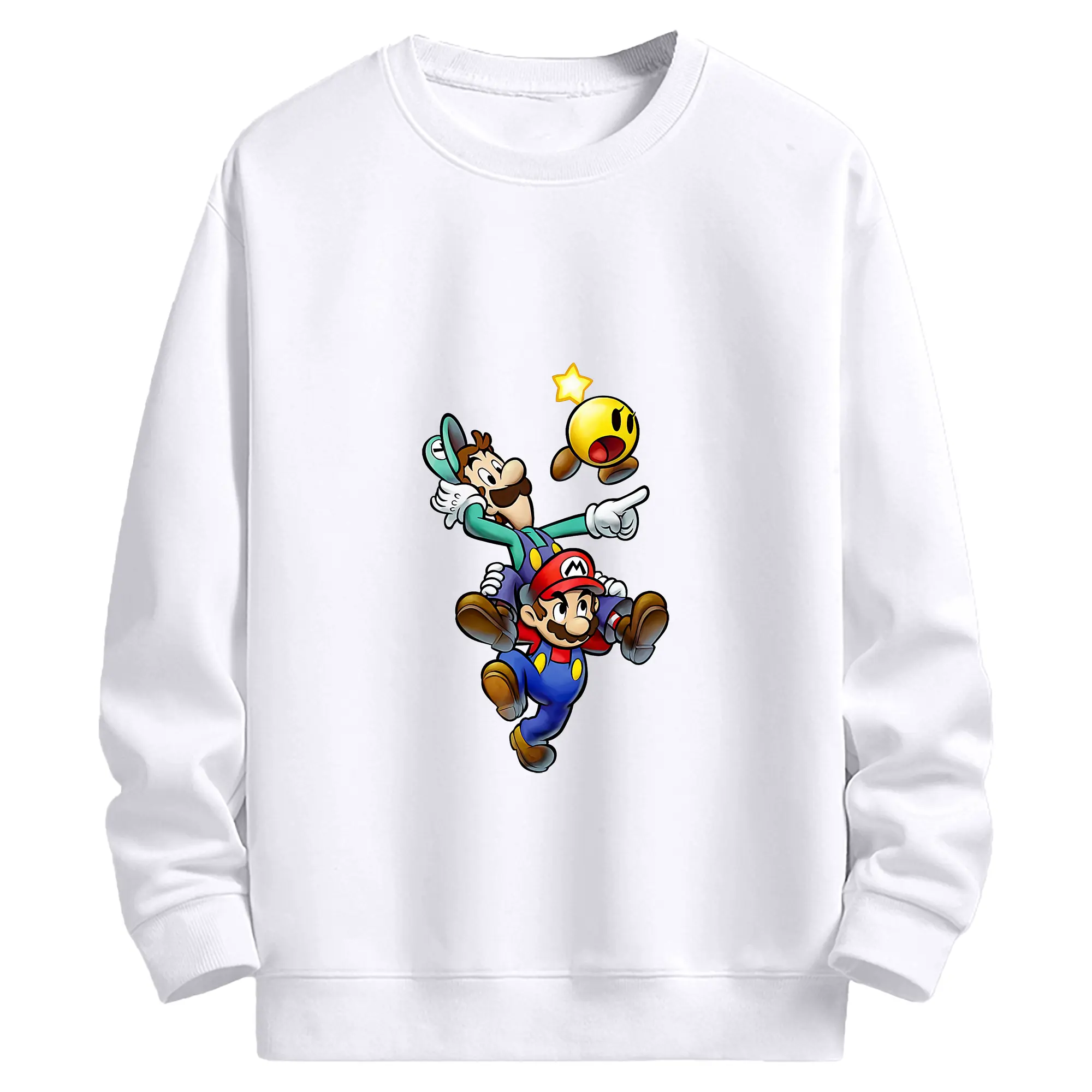 マリオ グッズ ルイージ - 高品質 クルーネック スウェット ・ コットン59％ ポリエステル41％ ・ ユニセックス 長袖 トレーナー ・ カジュアル デイリー スポーツ 散歩用