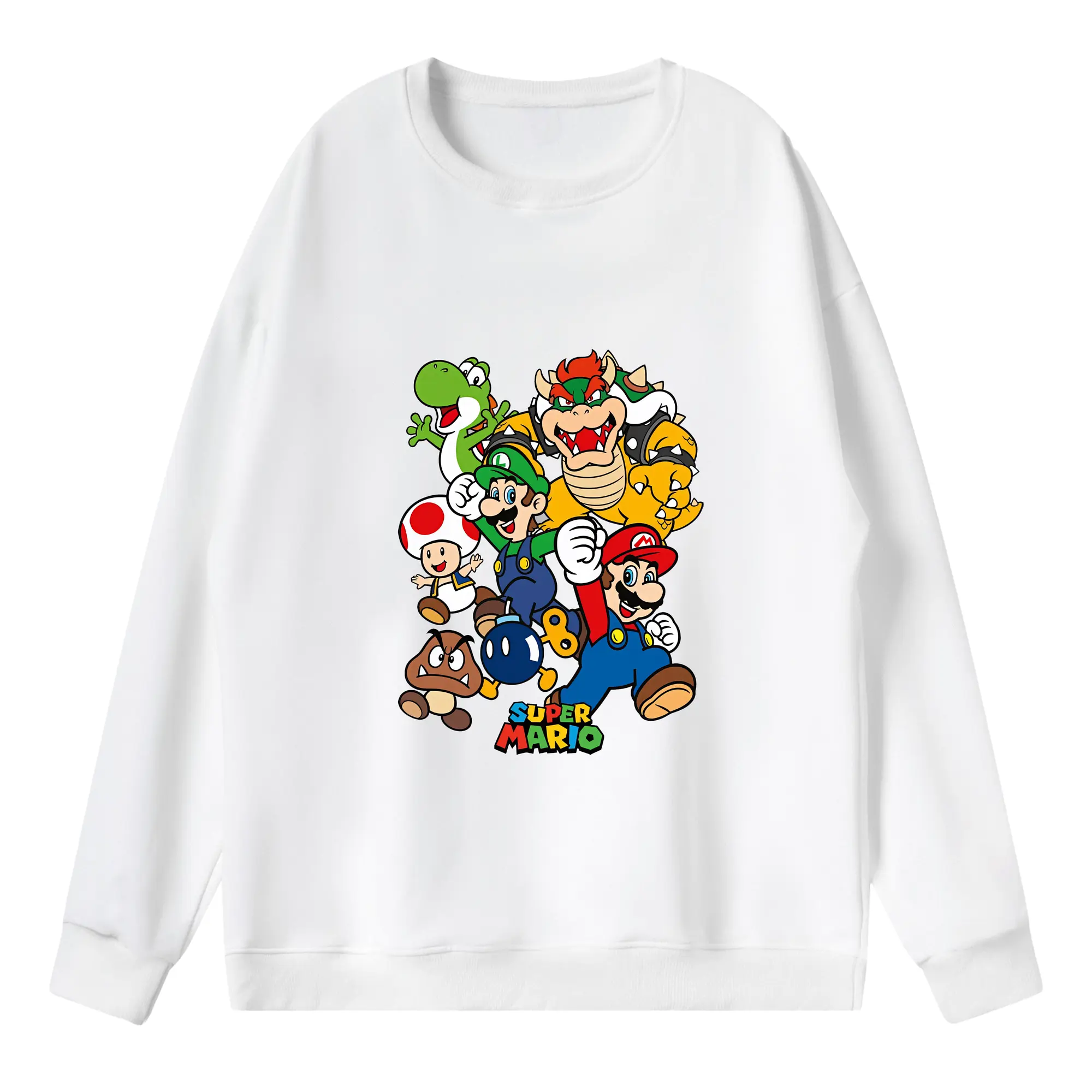 マリオ グッズ ルイージ - 薄手 クルーネック スウェット 裏毛260g · ポリエステル 春秋向け カジュアル 男女兼用 · トレーナー デイリー スポーツ 散歩に最適