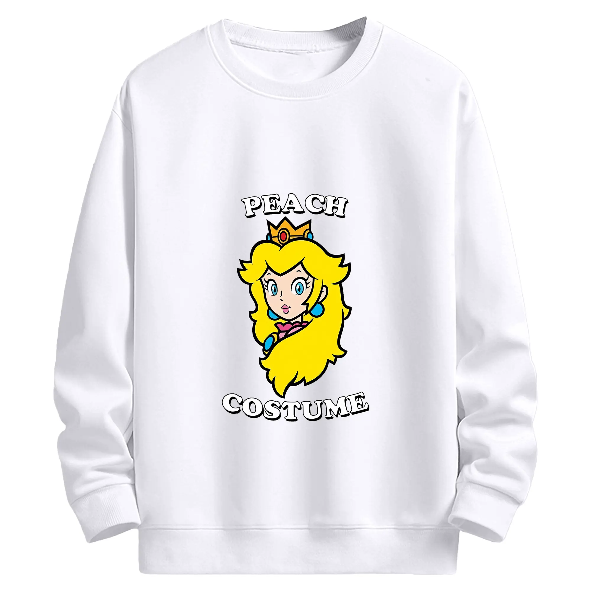 マリオ グッズ ピーチ姫 - 高品質 クルーネック スウェット ・ コットン59％ ポリエステル41％ ・ ユニセックス 長袖 トレーナー ・ カジュアル デイリー スポーツ 散歩用