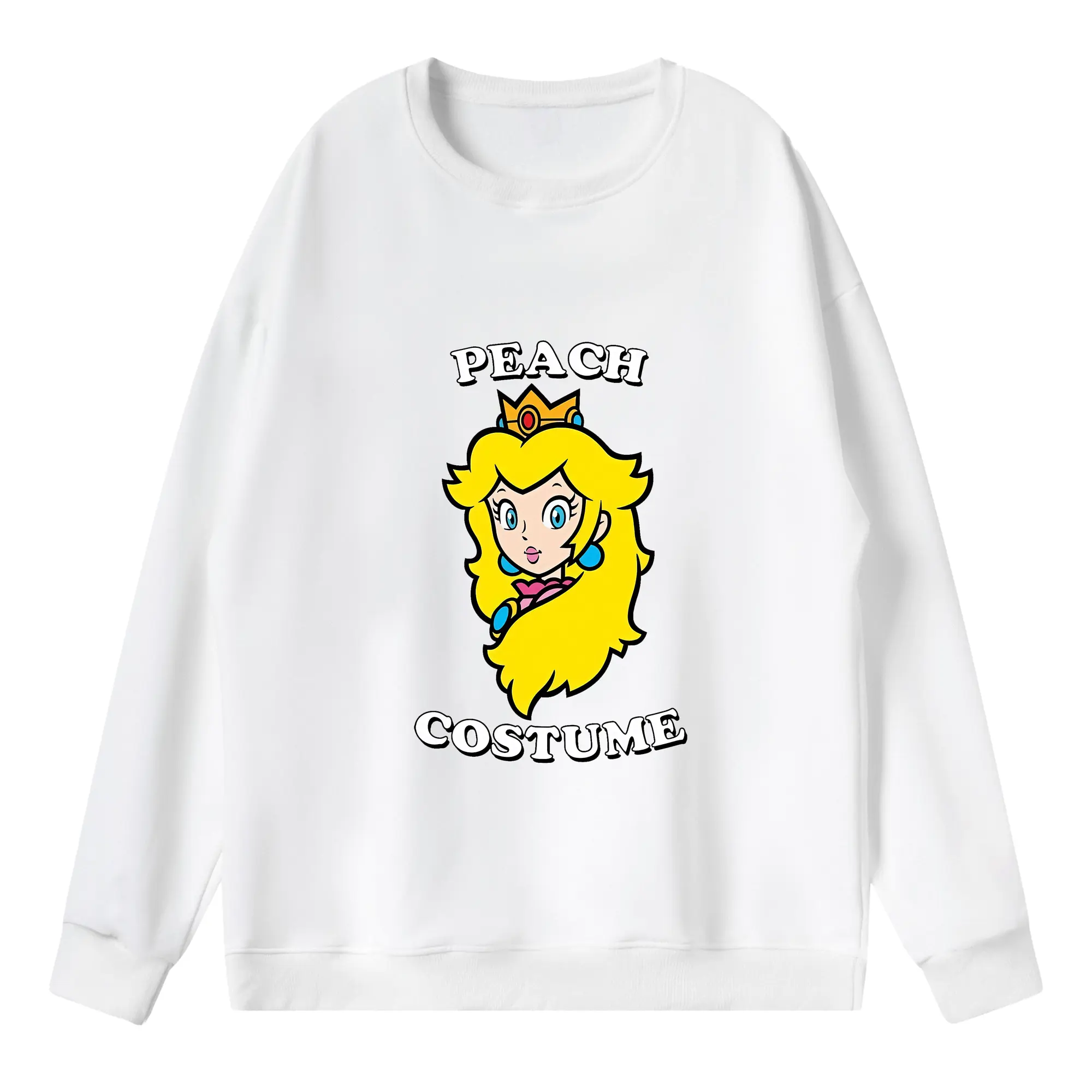 マリオ グッズ ピーチ姫 - 薄手 クルーネック スウェット 裏毛260g · ポリエステル 春秋向け カジュアル 男女兼用 · トレーナー デイリー スポーツ 散歩に最適