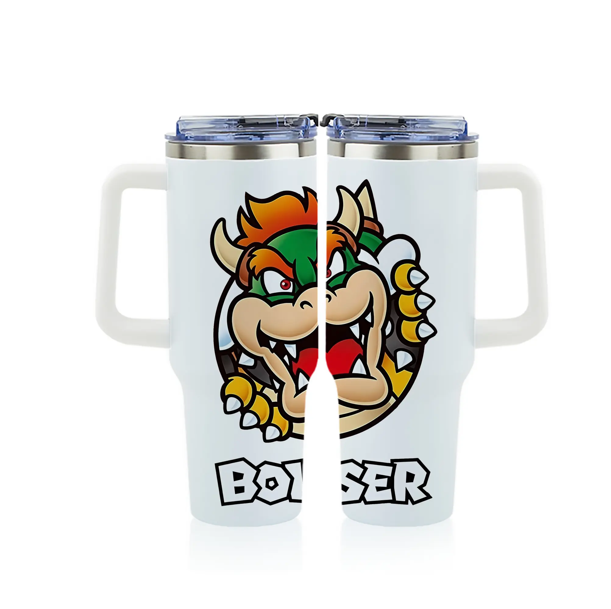 マリオ グッズ クッパ - 1200mL フルプリント車用タンブラー ・ 304ステンレス 内側 ・ 201ステンレス 外側 ・ 保温 保冷 ・ 通勤 ドライブ アウトドア用