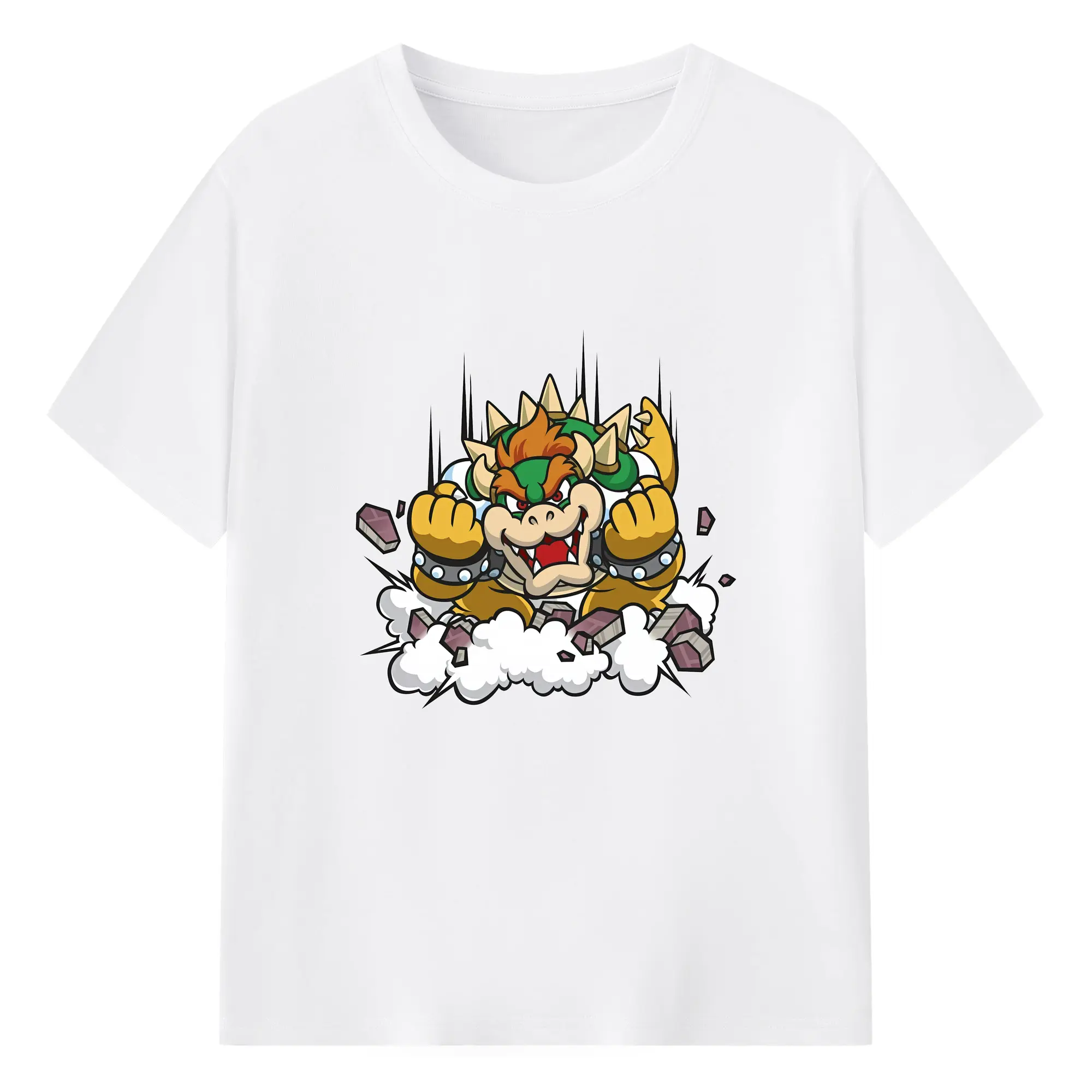 マリオ グッズ クッパ - 綿100％ 半袖Tシャツ ・ フロントプリント ・ 快適 通気性 ・ 日常使い 散歩 スポーツ用