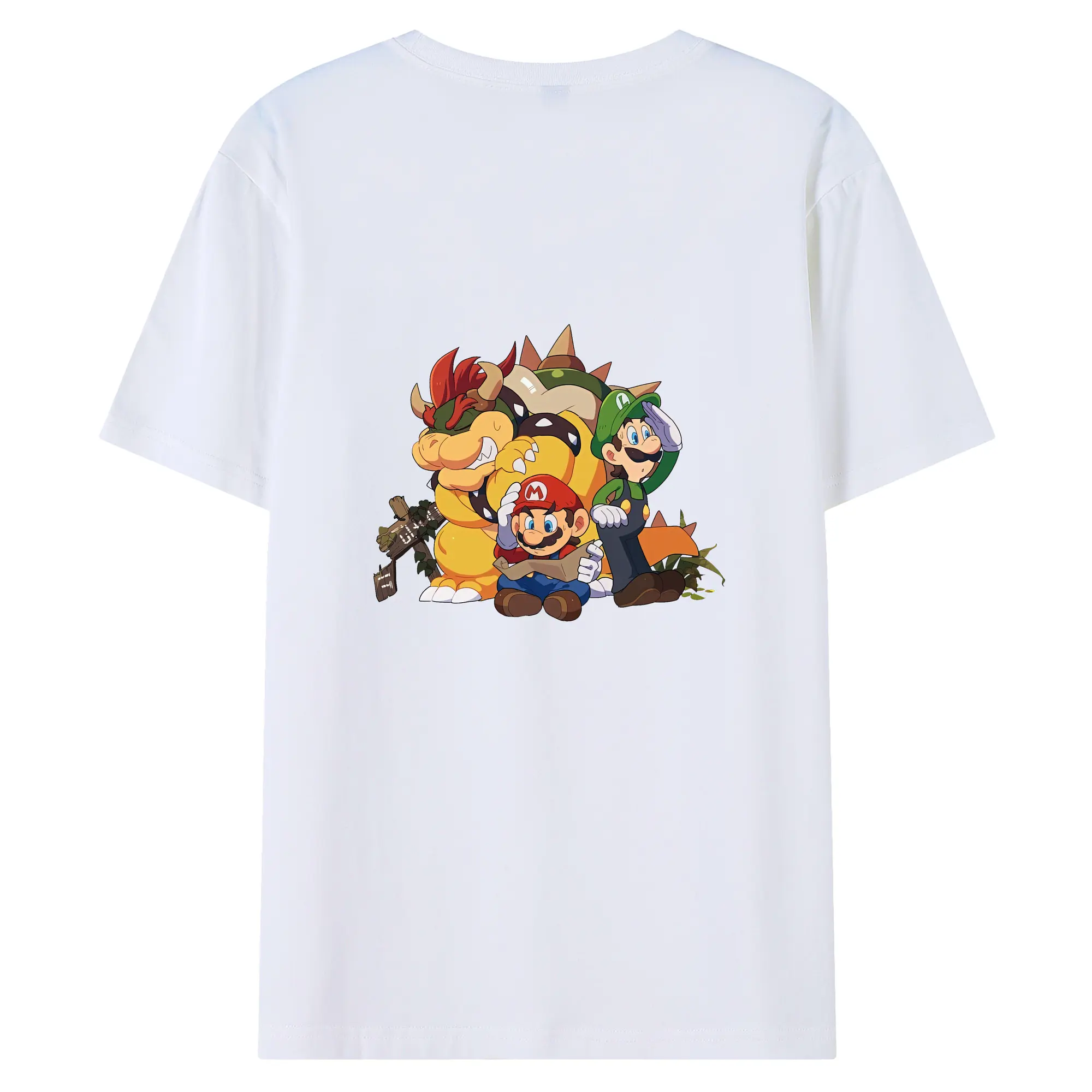 マリオ グッズ クッパ - 綿100％ 半袖Tシャツ ・ バックプリント ・ 快適 通気性 ・ 日常使い 散歩 スポーツ用