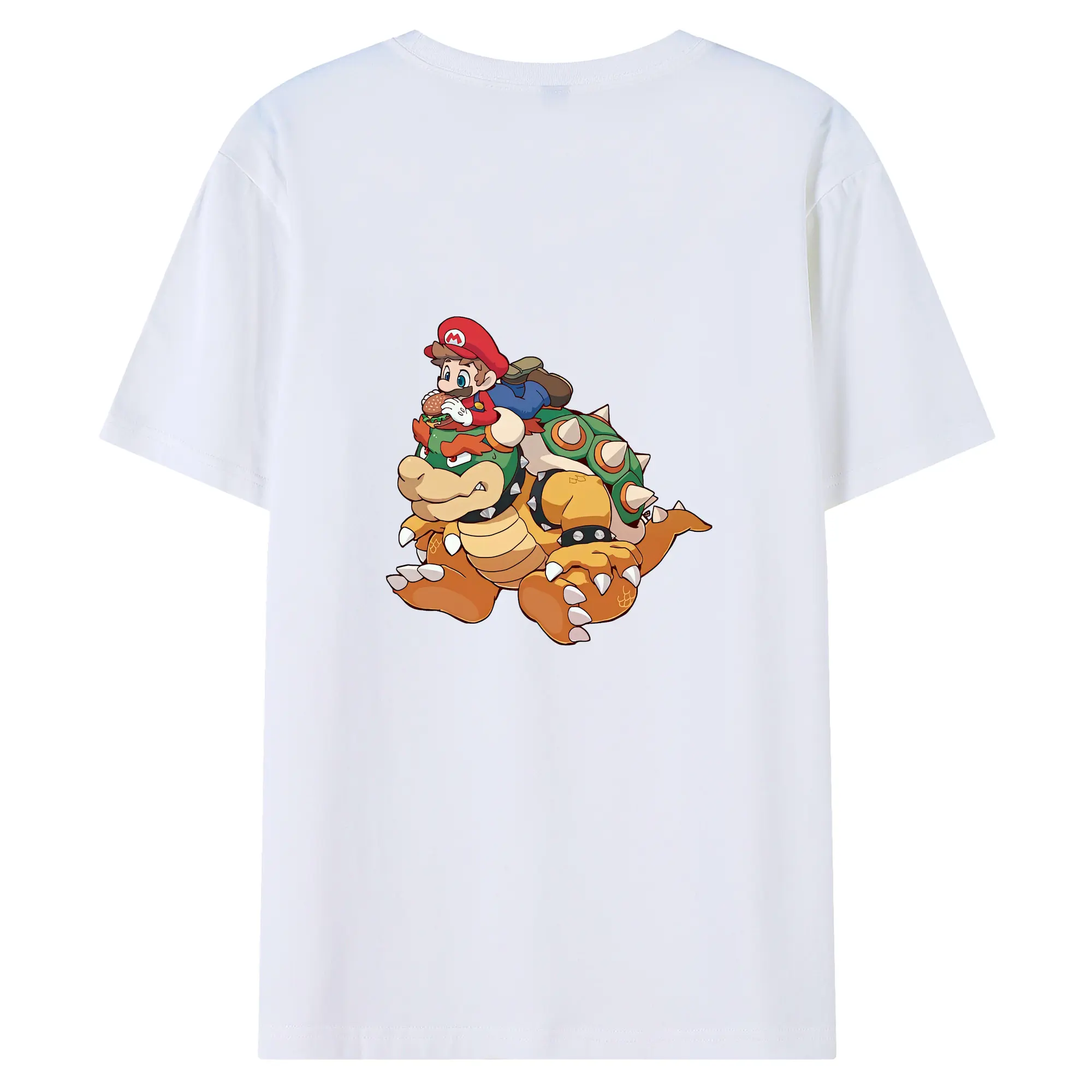 マリオ グッズ クッパ - 綿100％ 半袖Tシャツ ・ バックプリント ・ 快適 通気性 ・ 日常使い 散歩 スポーツ用
