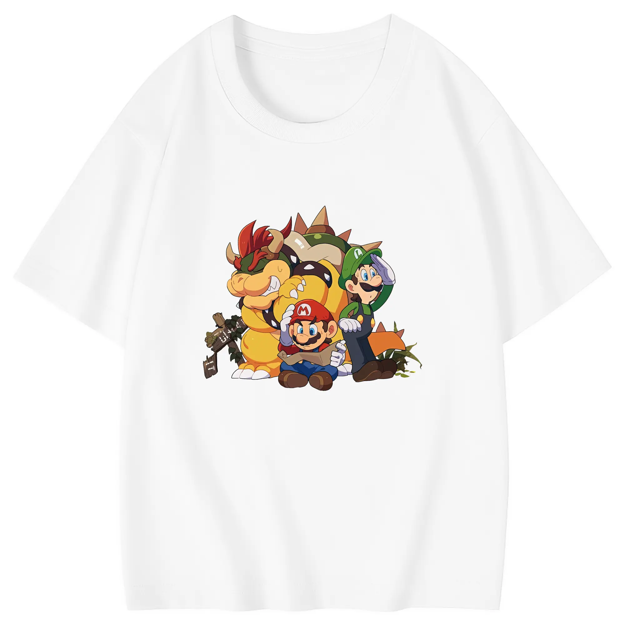 マリオ グッズ クッパ - 綿100％ キッズTシャツ ・ フロントプリント ・ 快適 通気性 ・ スポーツ カジュアル 散歩用