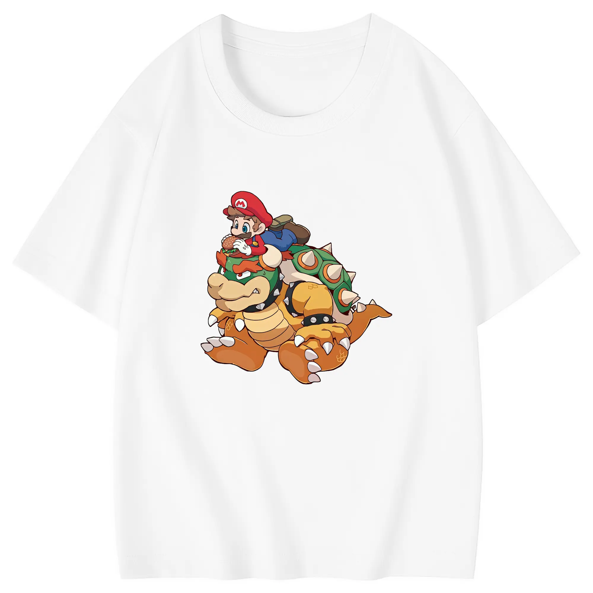 マリオ グッズ クッパ - 綿100％ キッズTシャツ ・ フロントプリント ・ 快適 通気性 ・ スポーツ カジュアル 散歩用