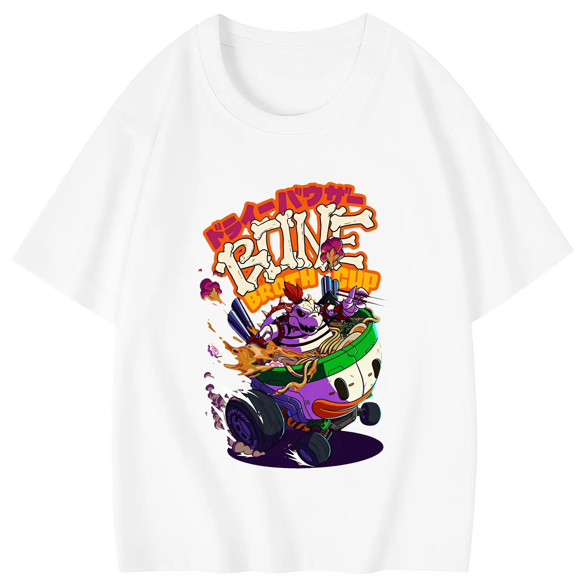 マリオ グッズ クッパ - 綿100％ キッズTシャツ ・ フロントプリント ・ 快適 通気性 ・ スポーツ カジュアル 散歩用