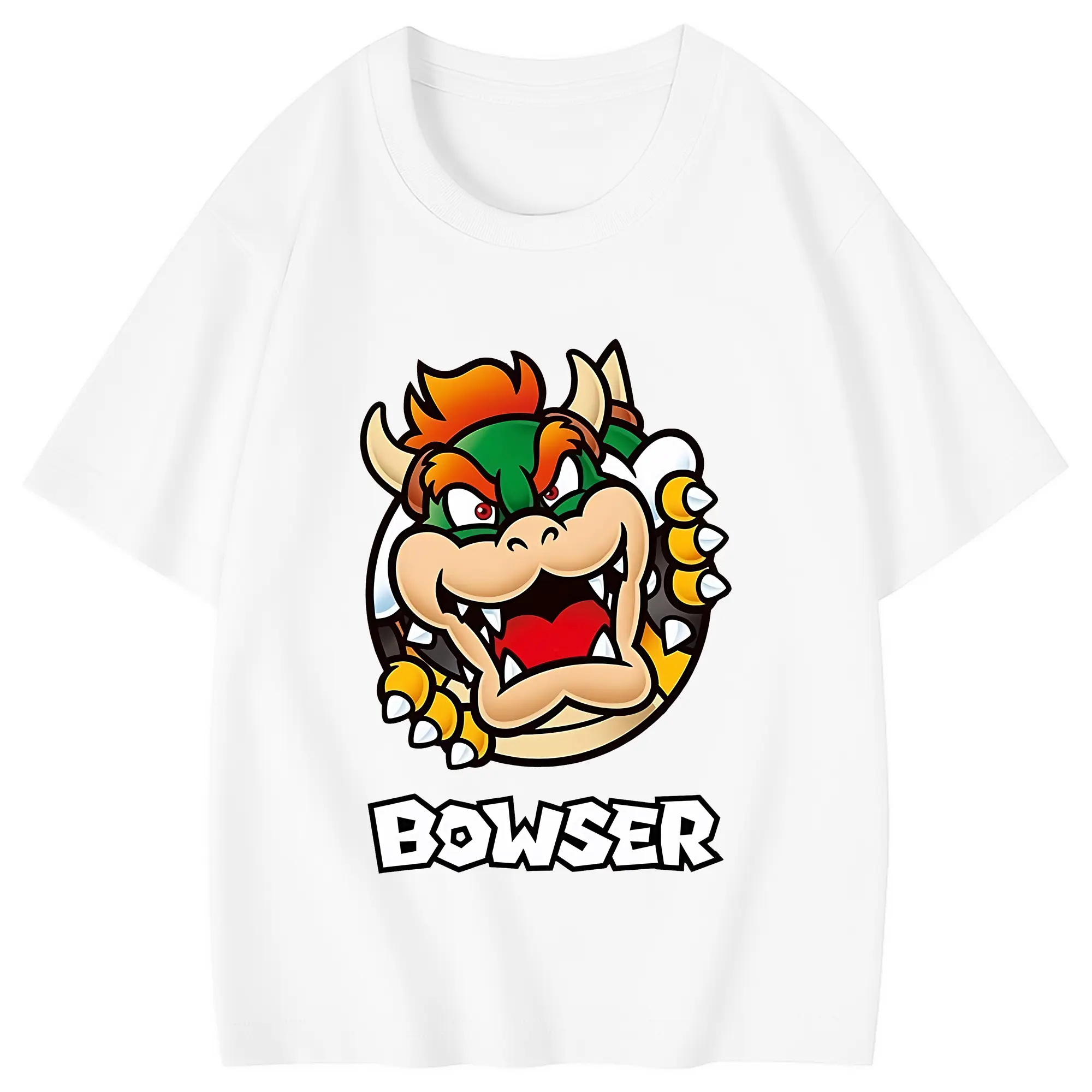 マリオ グッズ クッパ - 綿100％ キッズTシャツ ・ フロントプリント ・ 快適 通気性 ・ スポーツ カジュアル 散歩用