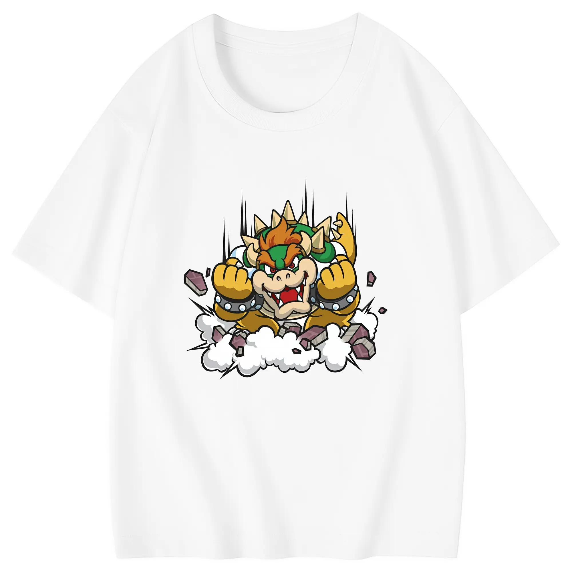 マリオ グッズ クッパ - 綿100％ キッズTシャツ ・ フロントプリント ・ 快適 通気性 ・ スポーツ カジュアル 散歩用