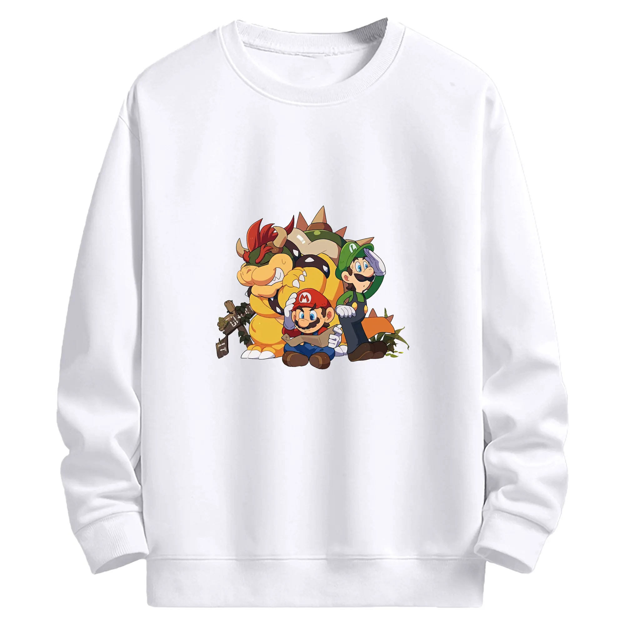 マリオ グッズ クッパ - 高品質 クルーネック スウェット ・ コットン59％ ポリエステル41％ ・ ユニセックス 長袖 トレーナー ・ カジュアル デイリー スポーツ 散歩用