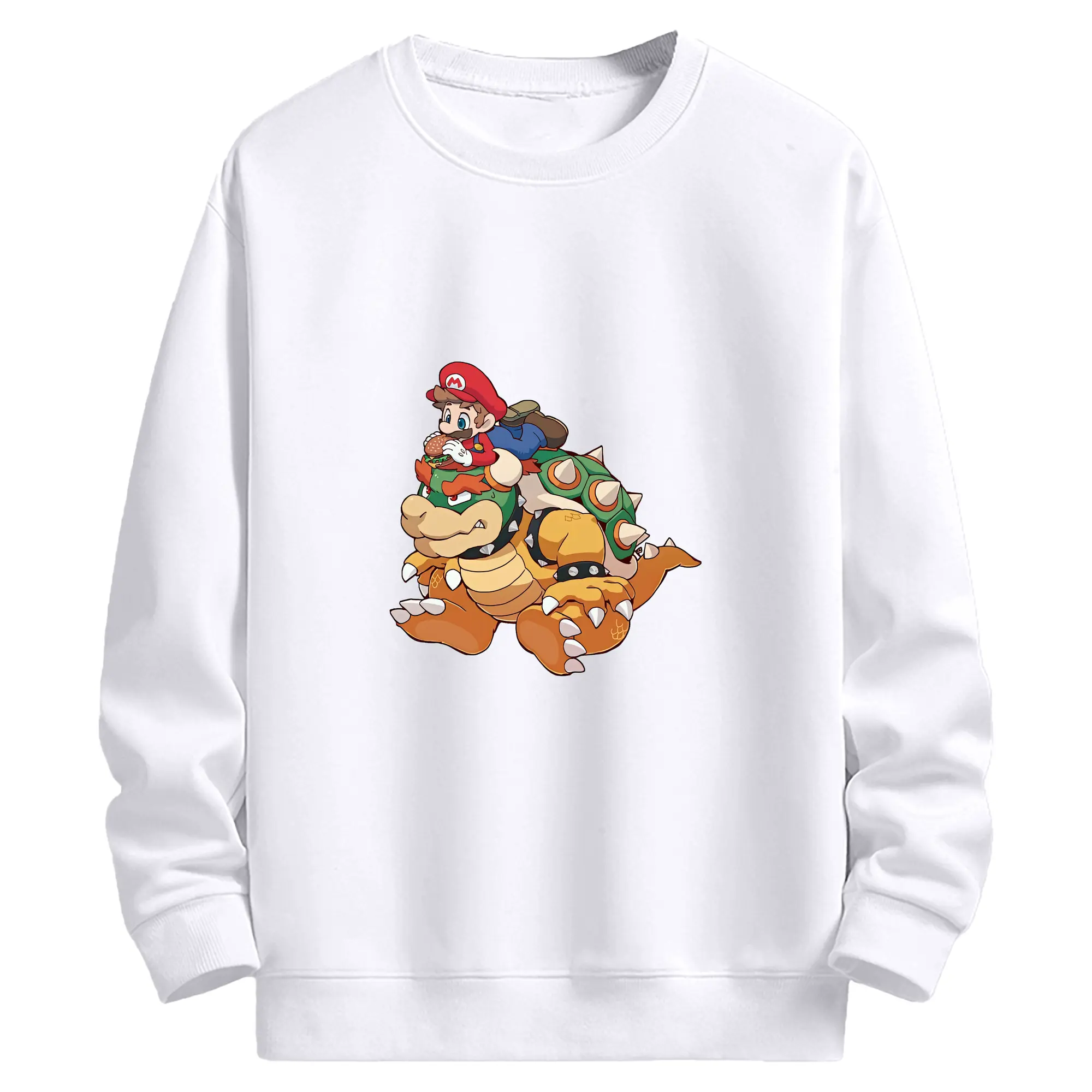 マリオ グッズ クッパ - 高品質 クルーネック スウェット ・ コットン59％ ポリエステル41％ ・ ユニセックス 長袖 トレーナー ・ カジュアル デイリー スポーツ 散歩用