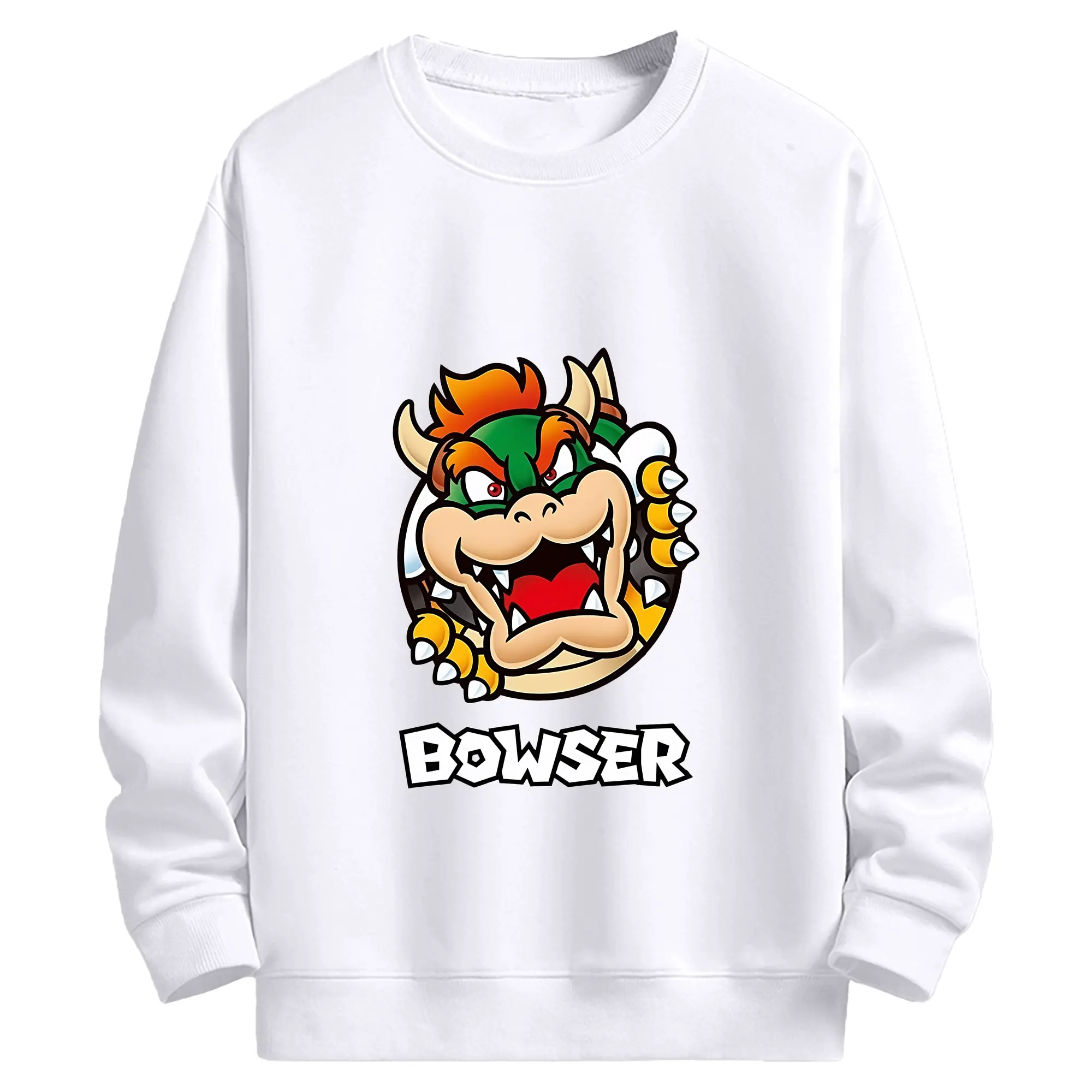 マリオ グッズ クッパ - 高品質 クルーネック スウェット ・ コットン59％ ポリエステル41％ ・ ユニセックス 長袖 トレーナー ・ カジュアル デイリー スポーツ 散歩用