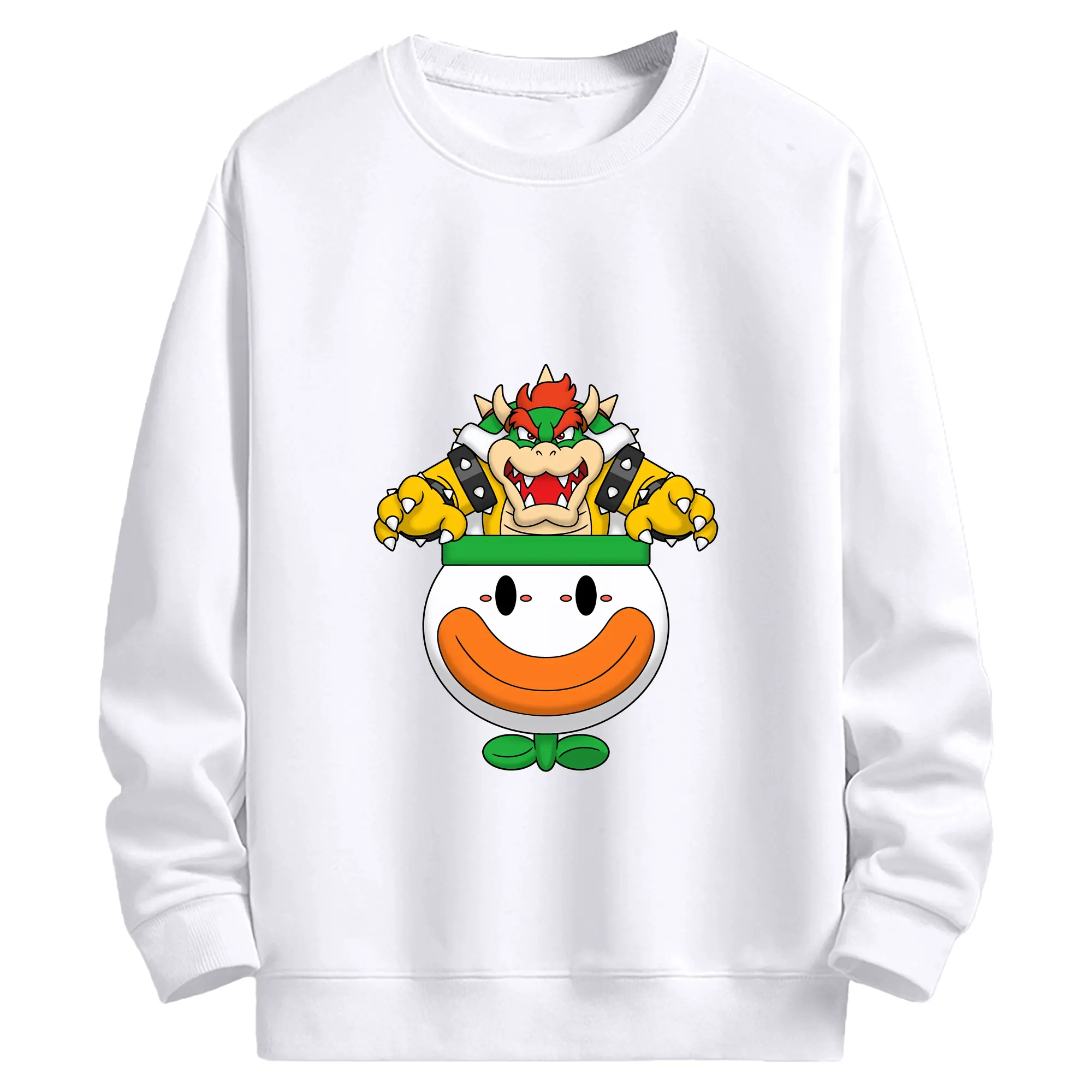 マリオ グッズ クッパ - 高品質 クルーネック スウェット ・ コットン59％ ポリエステル41％ ・ ユニセックス 長袖 トレーナー ・ カジュアル デイリー スポーツ 散歩用