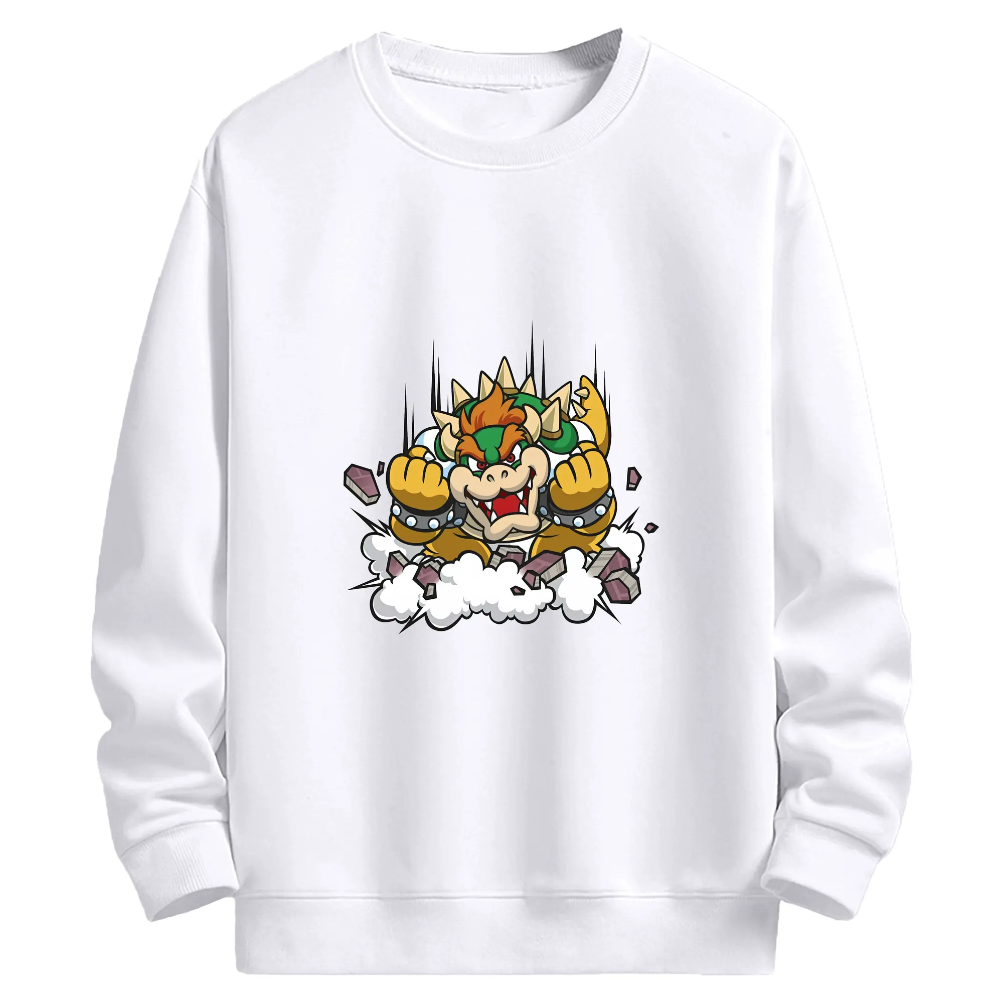 マリオ グッズ クッパ - 高品質 クルーネック スウェット ・ コットン59％ ポリエステル41％ ・ ユニセックス 長袖 トレーナー ・ カジュアル デイリー スポーツ 散歩用