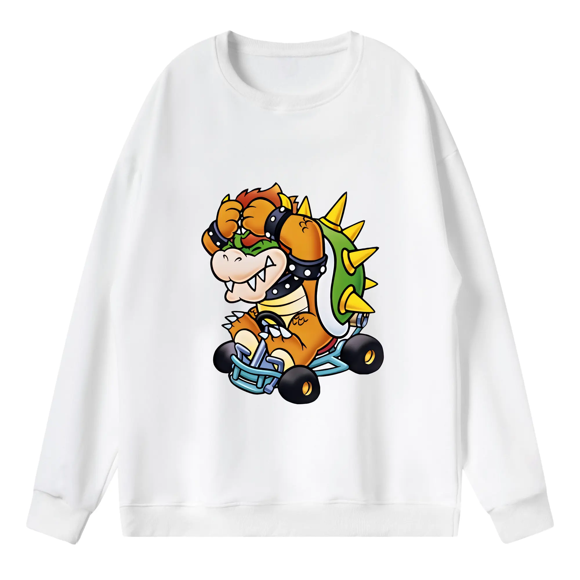 マリオ グッズ クッパ - 薄手 クルーネック スウェット 裏毛260g · ポリエステル 春秋向け カジュアル 男女兼用 · トレーナー デイリー スポーツ 散歩に最適