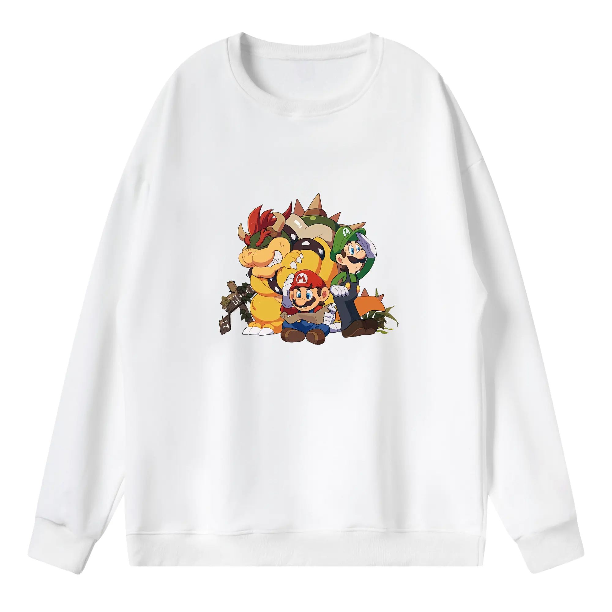 マリオ グッズ クッパ - 薄手 クルーネック スウェット 裏毛260g · ポリエステル 春秋向け カジュアル 男女兼用 · トレーナー デイリー スポーツ 散歩に最適