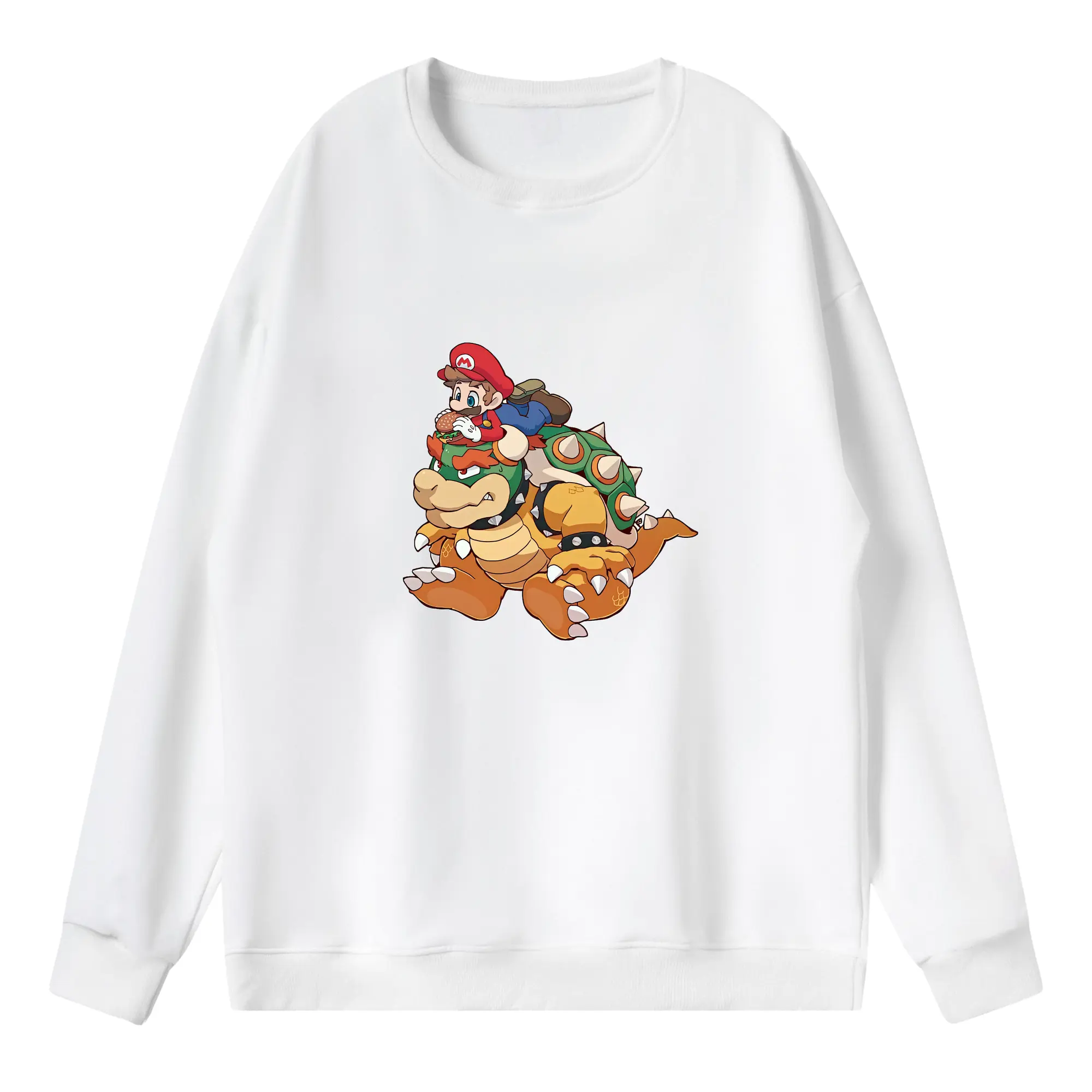マリオ グッズ クッパ - 薄手 クルーネック スウェット 裏毛260g · ポリエステル 春秋向け カジュアル 男女兼用 · トレーナー デイリー スポーツ 散歩に最適