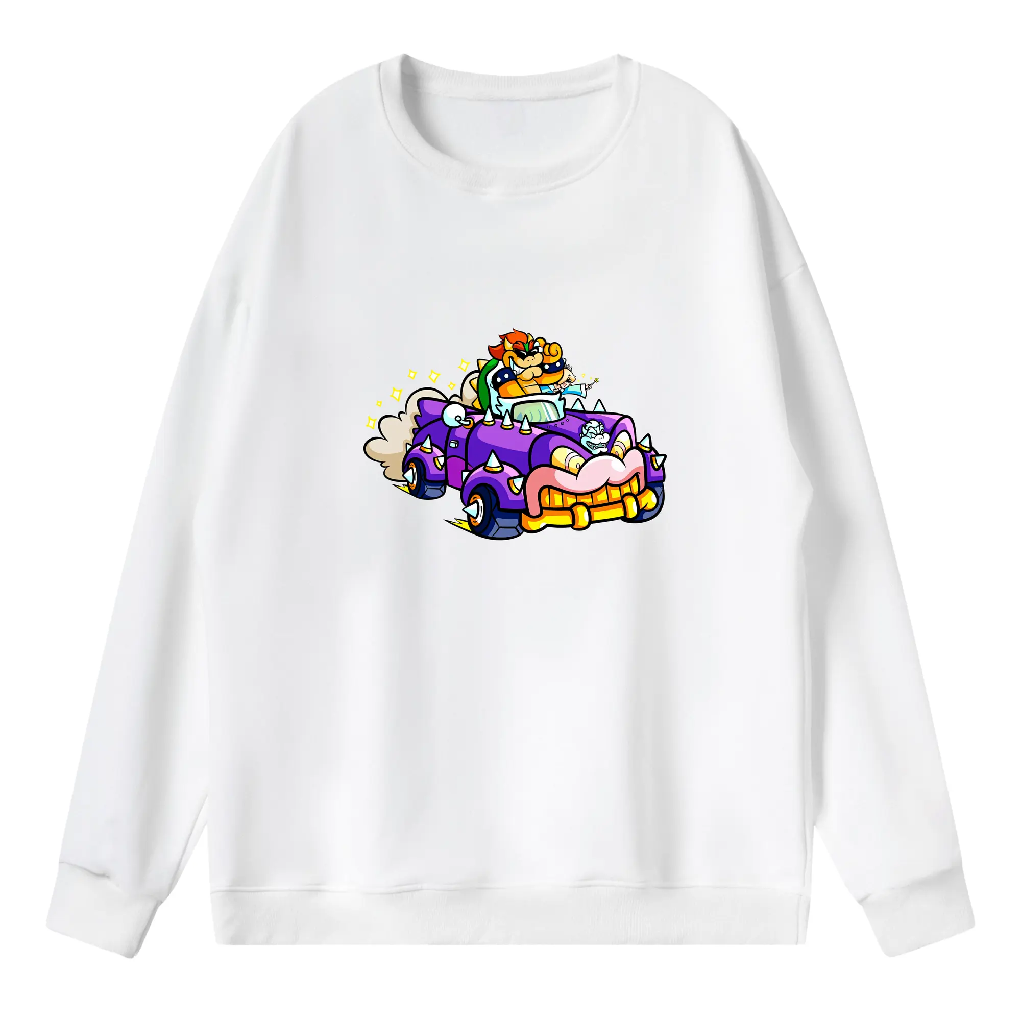 マリオ グッズ クッパ - 薄手 クルーネック スウェット 裏毛260g · ポリエステル 春秋向け カジュアル 男女兼用 · トレーナー デイリー スポーツ 散歩に最適